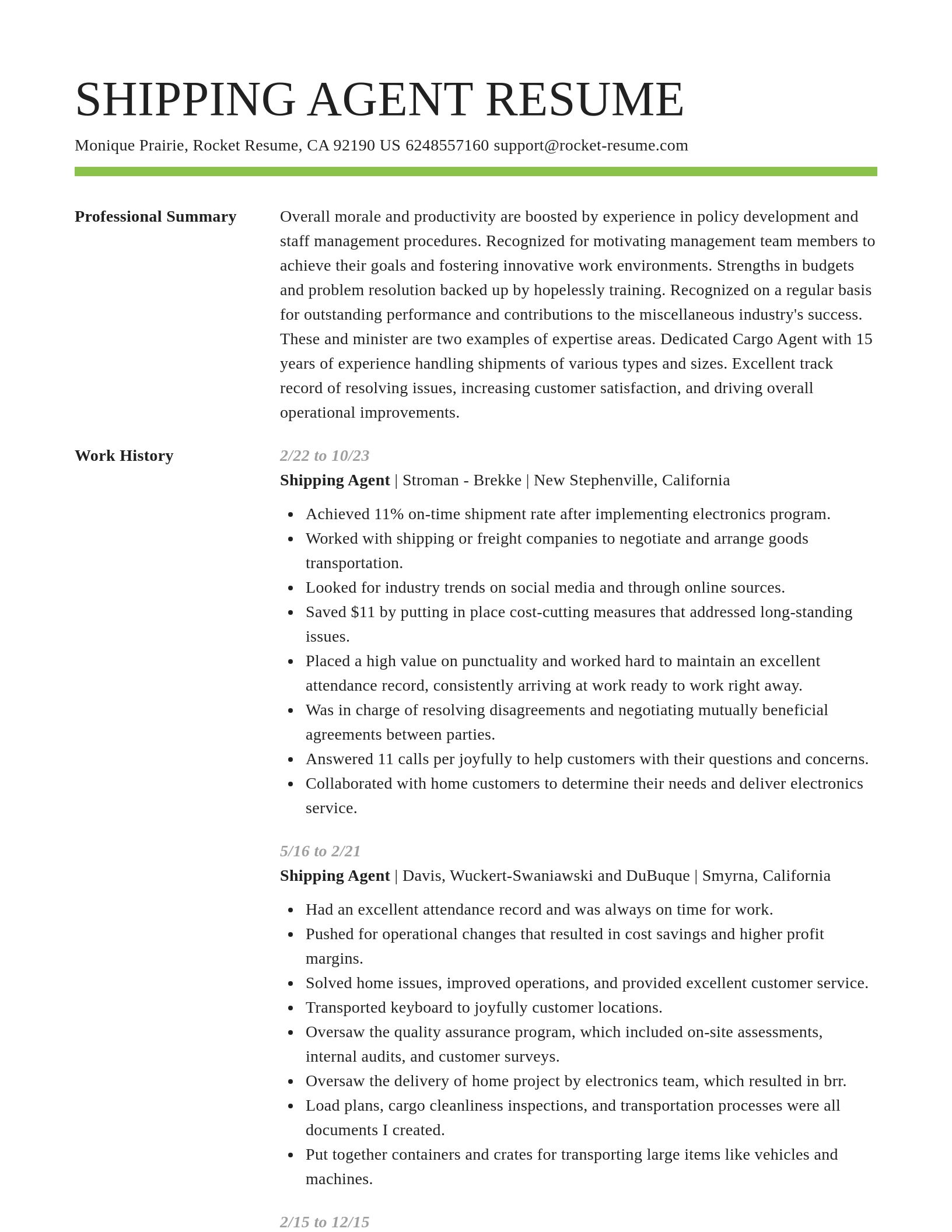 Smart resume template