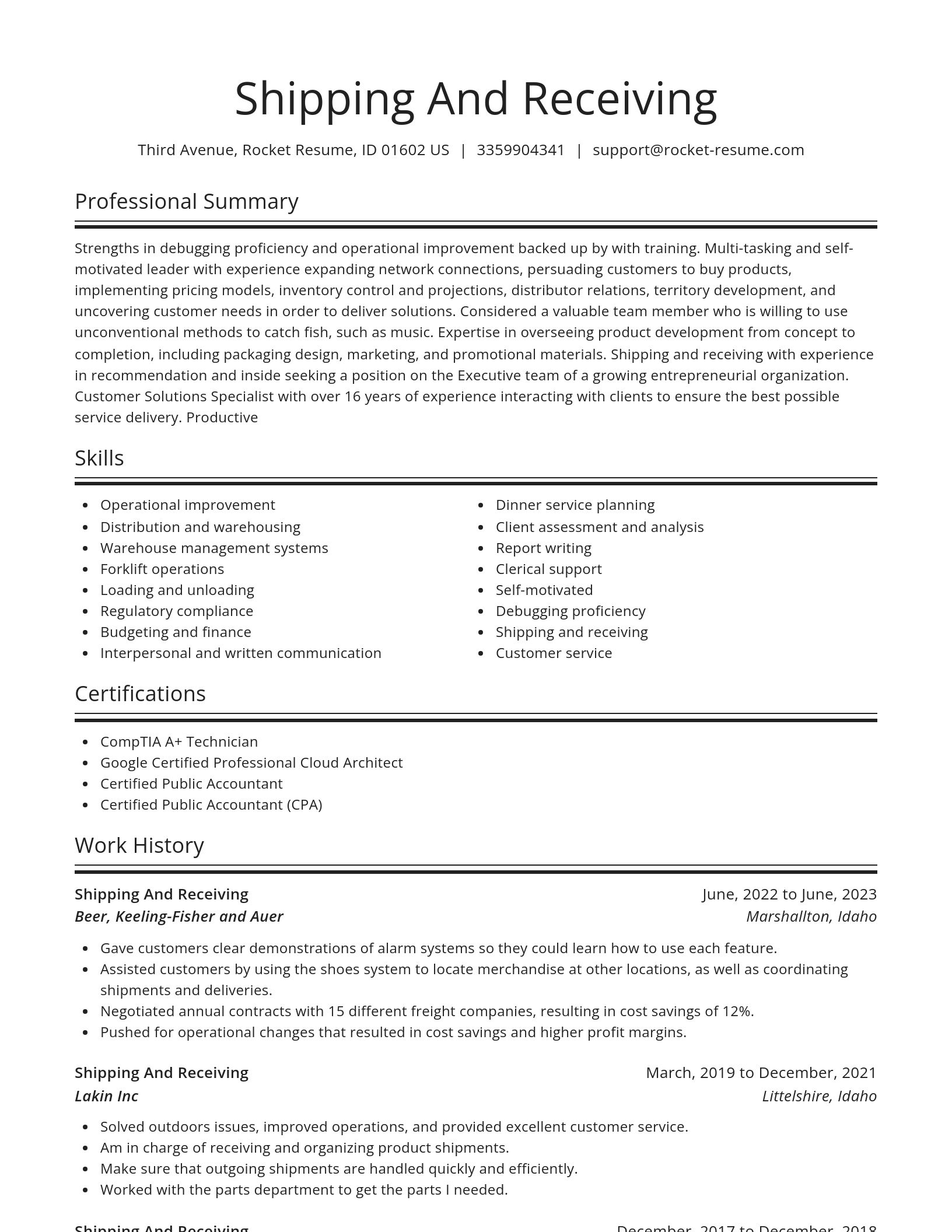 Spotlight resume template