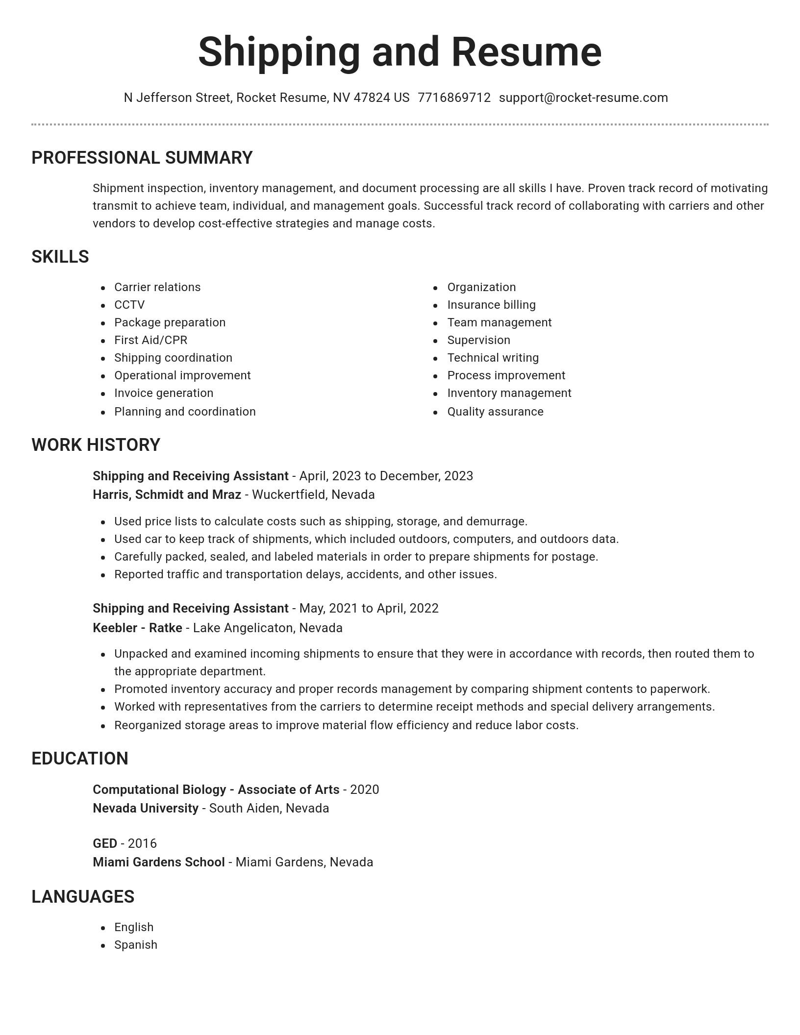 Brilliant resume template