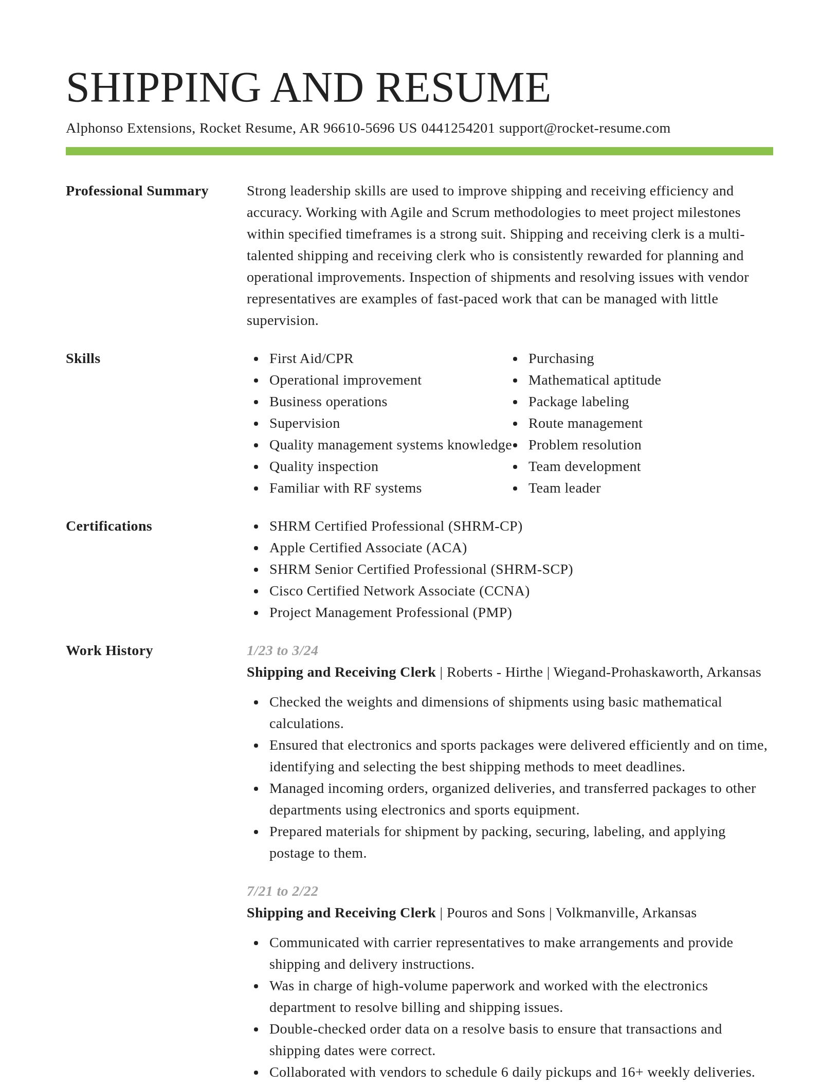 Smart resume template