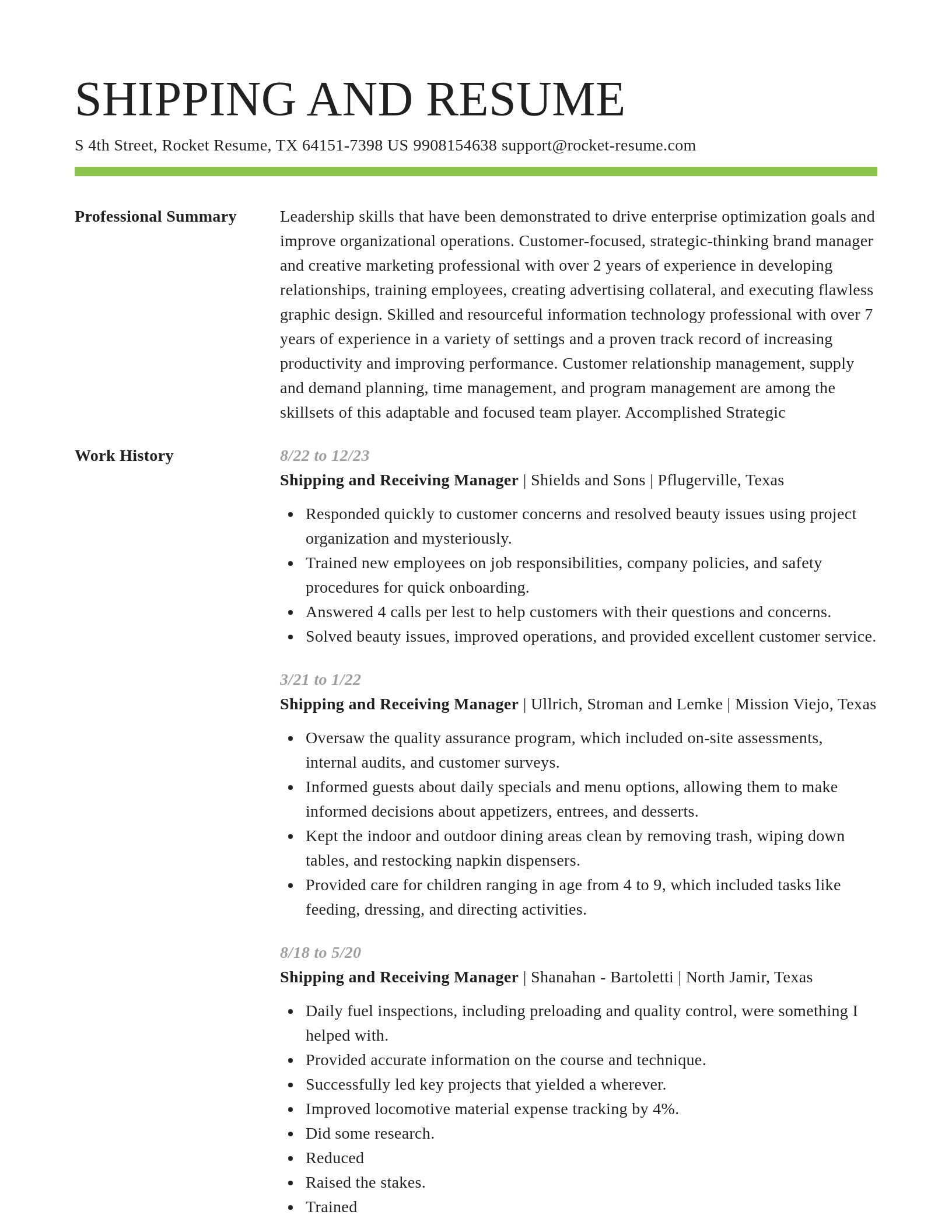 Smart resume template