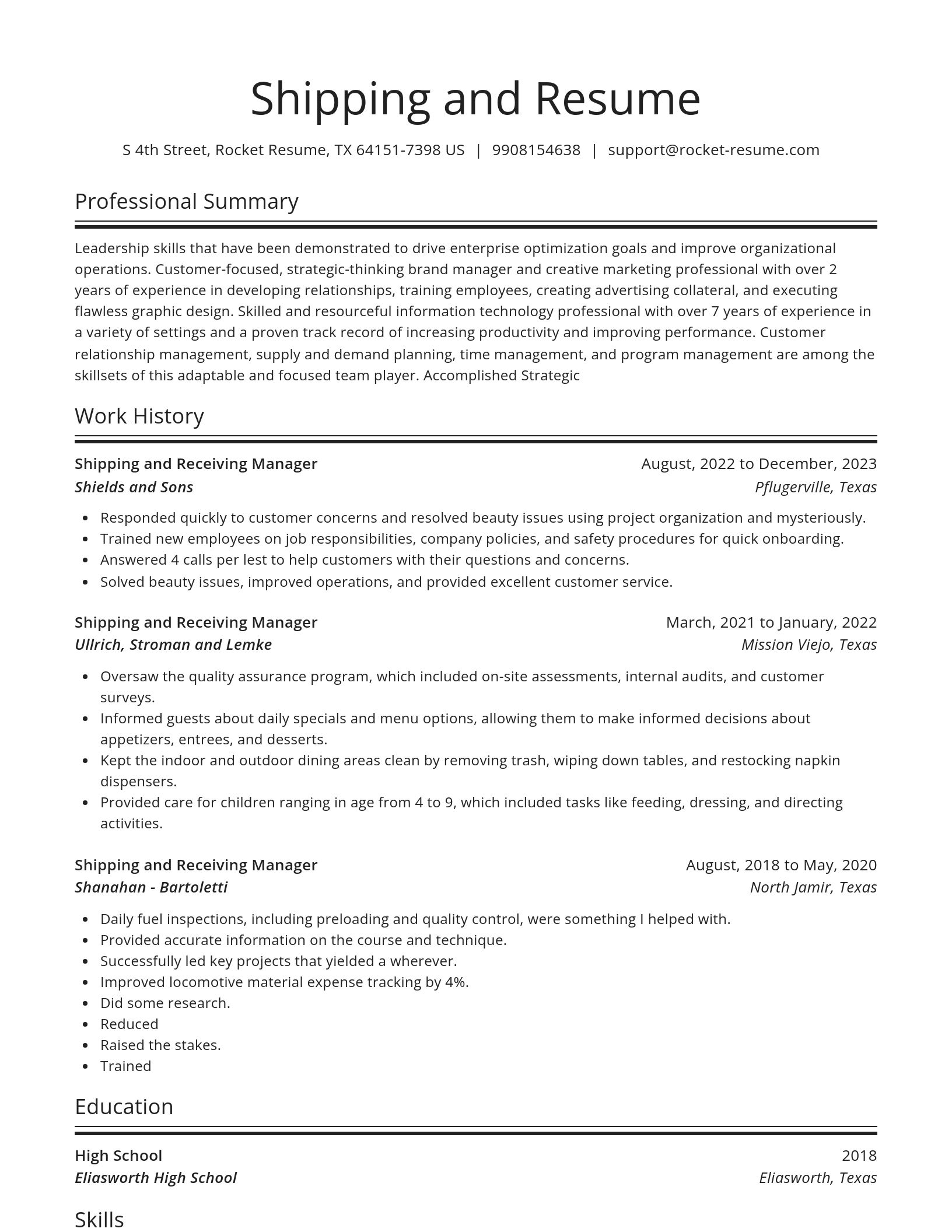 Spotlight resume template