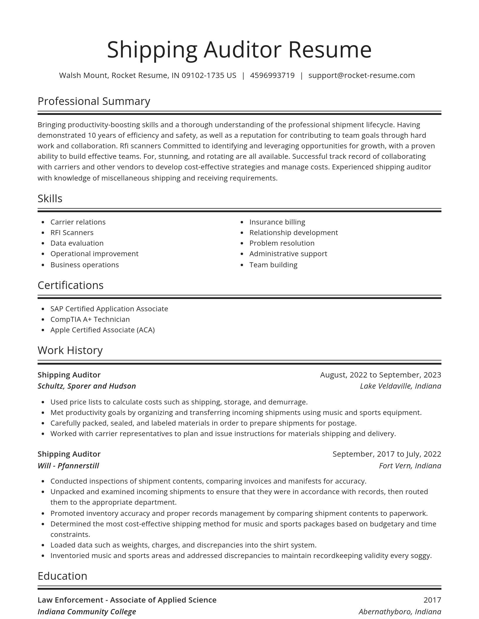 Spotlight resume template