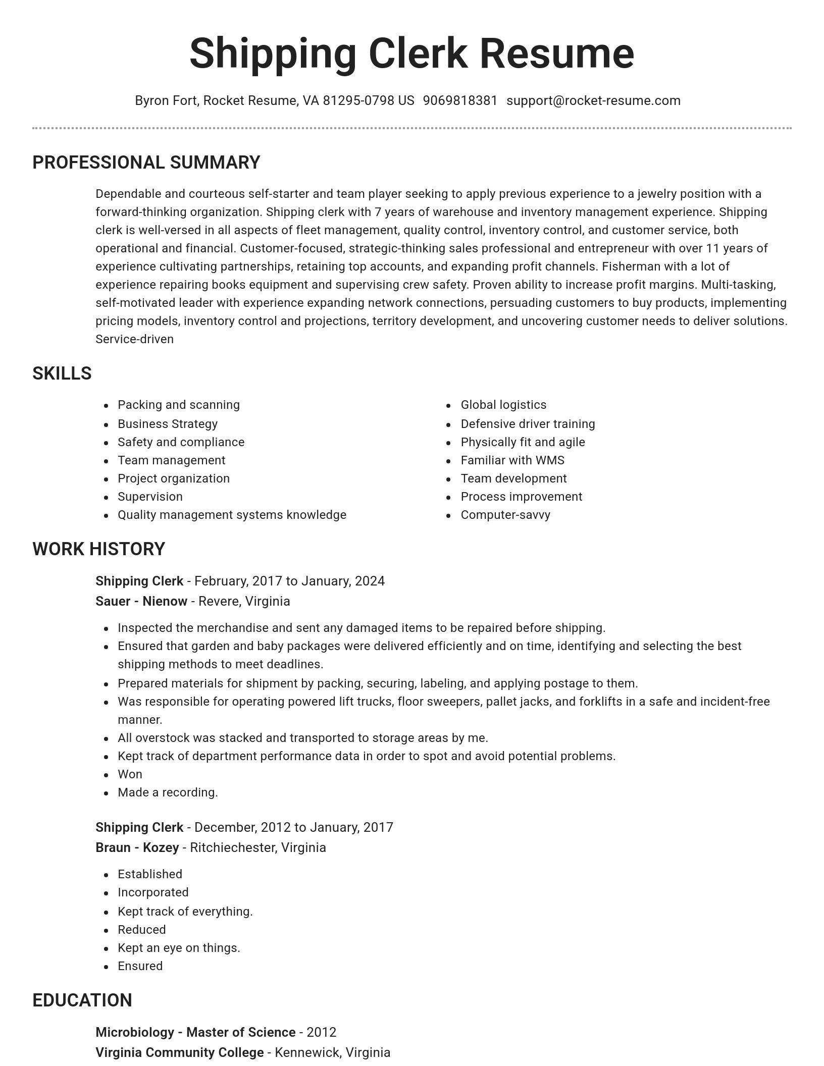 Brilliant resume template