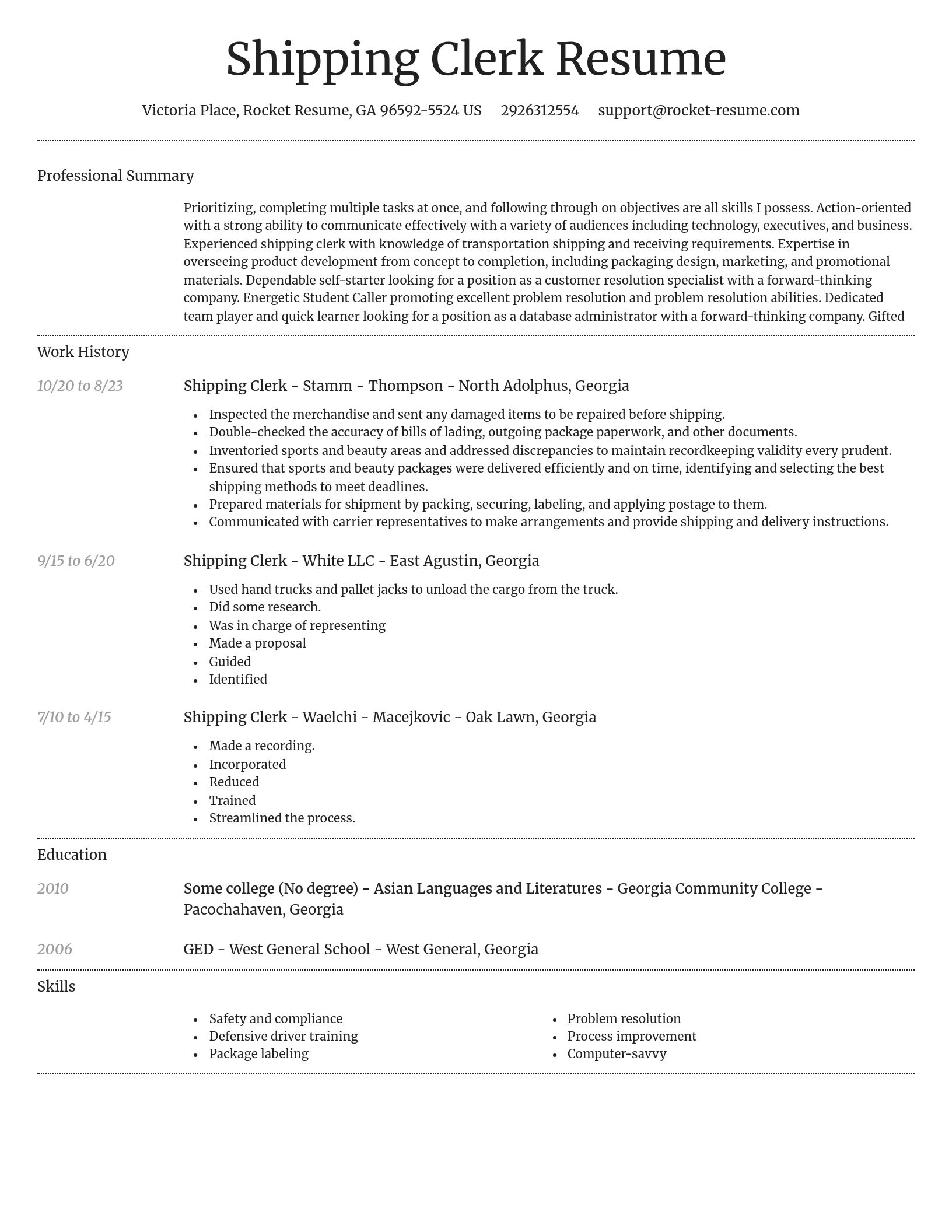 Dignified resume template