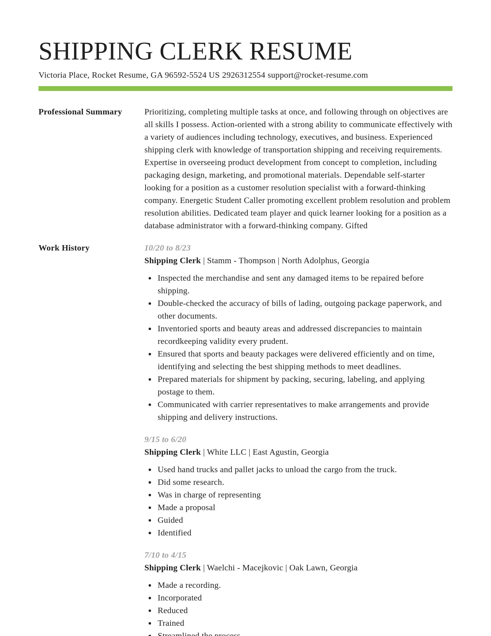 Smart resume template