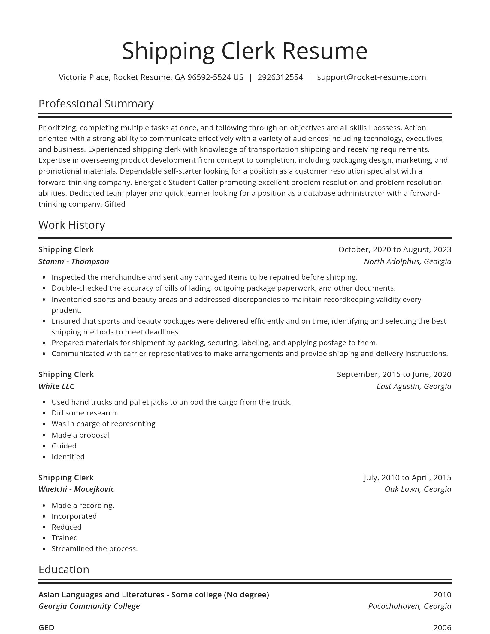 Spotlight resume template