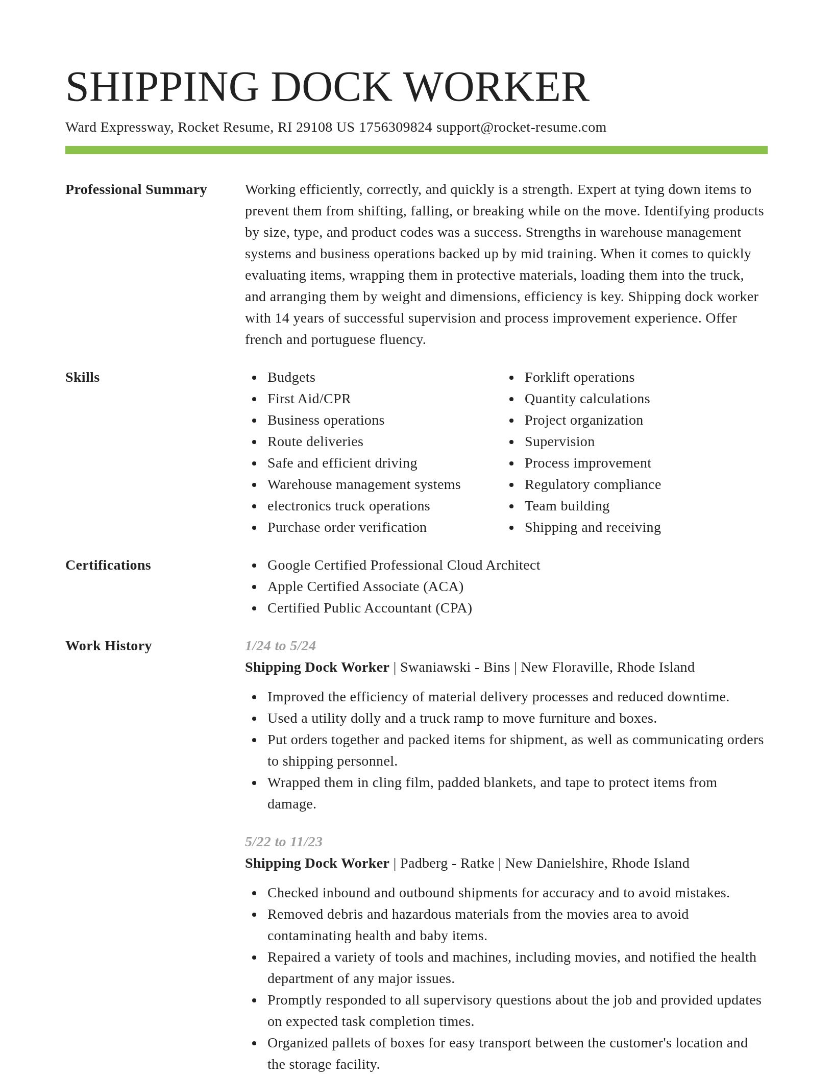 Smart resume template