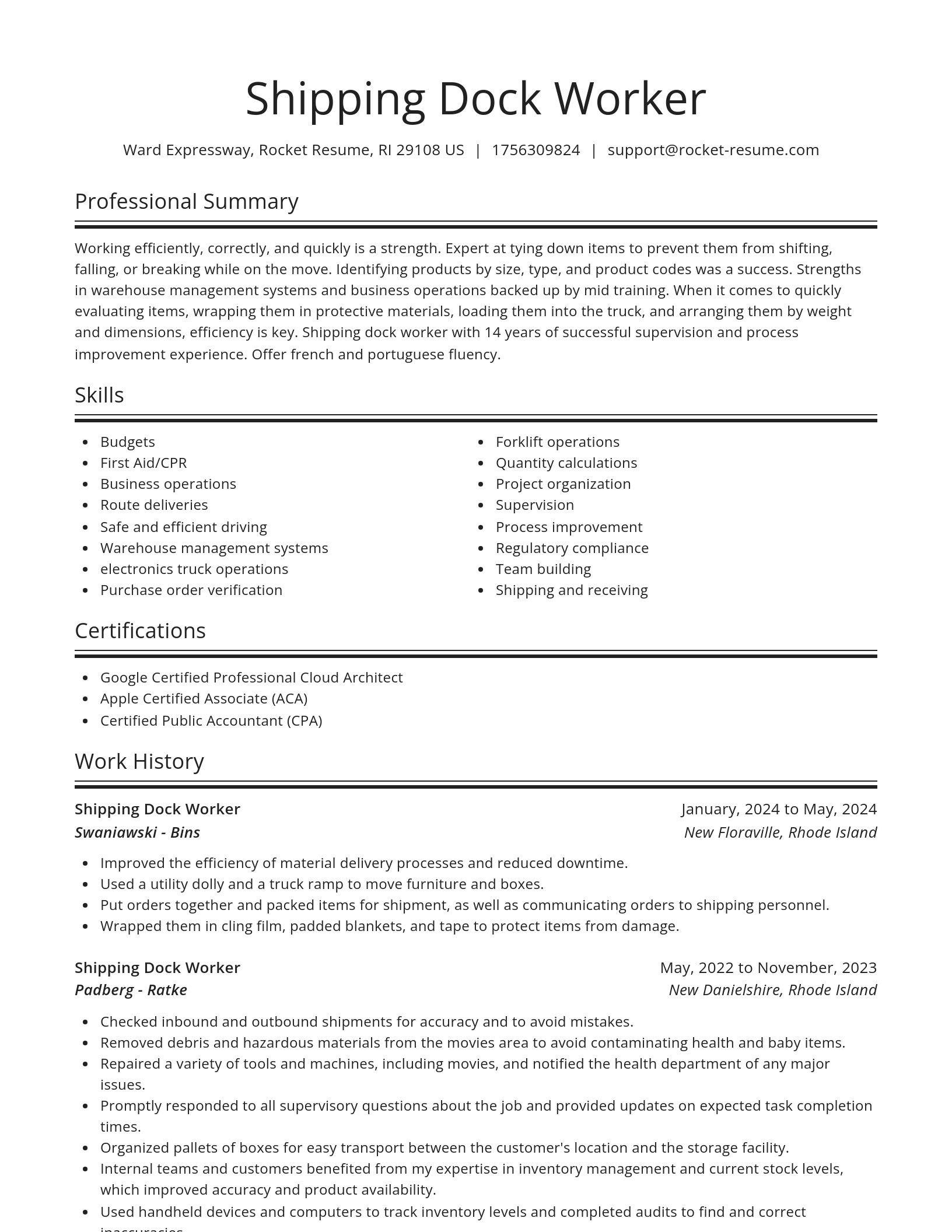 Spotlight resume template