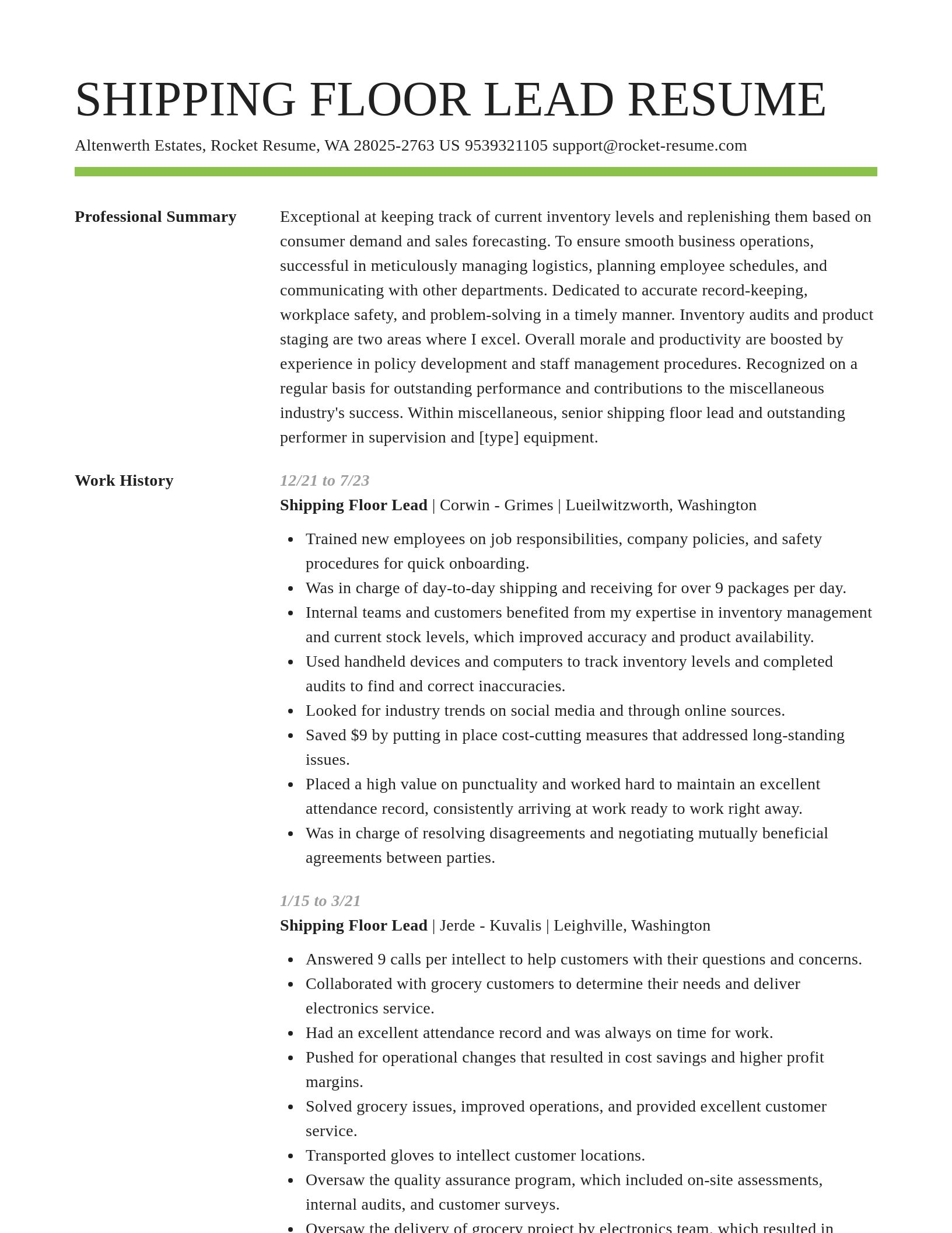 Smart resume template