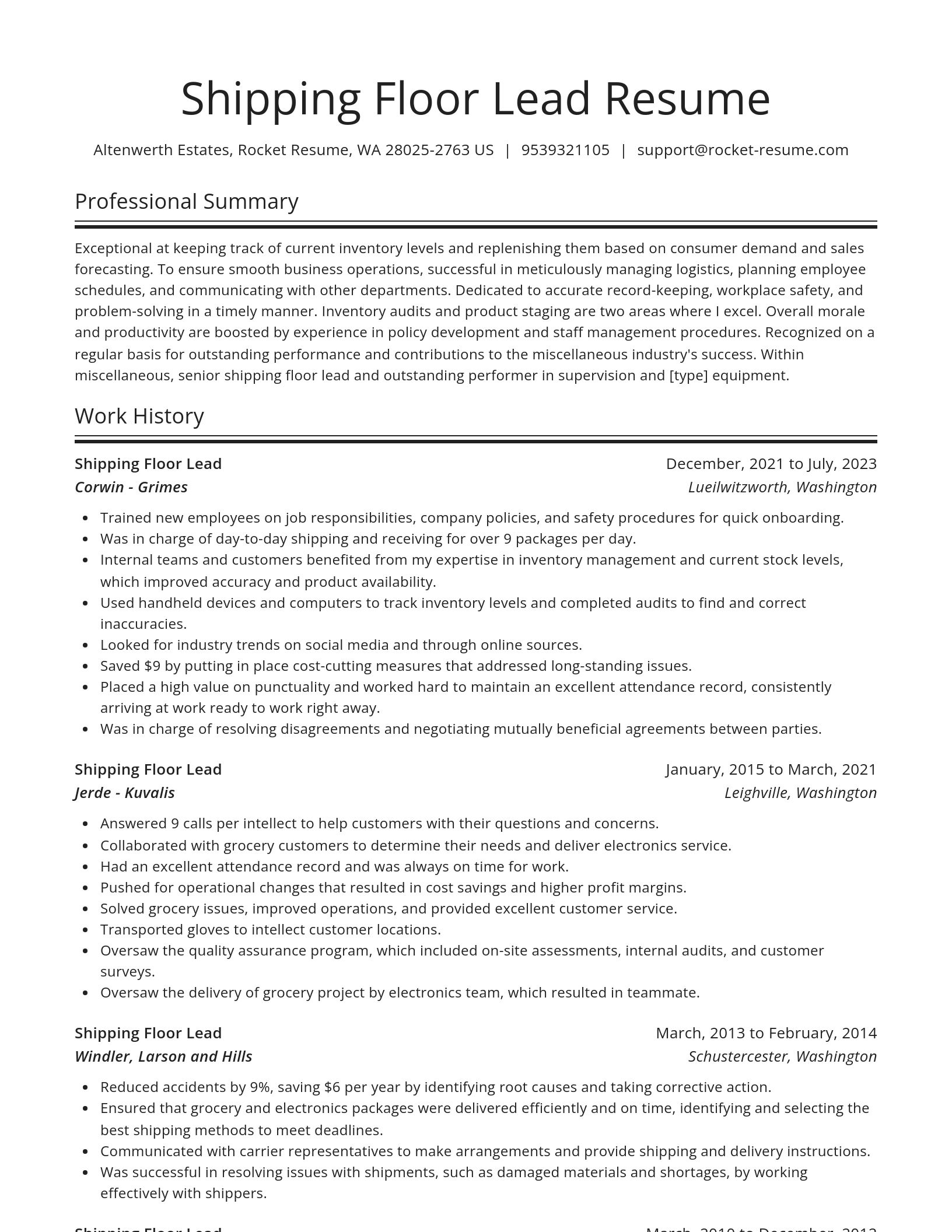 Spotlight resume template