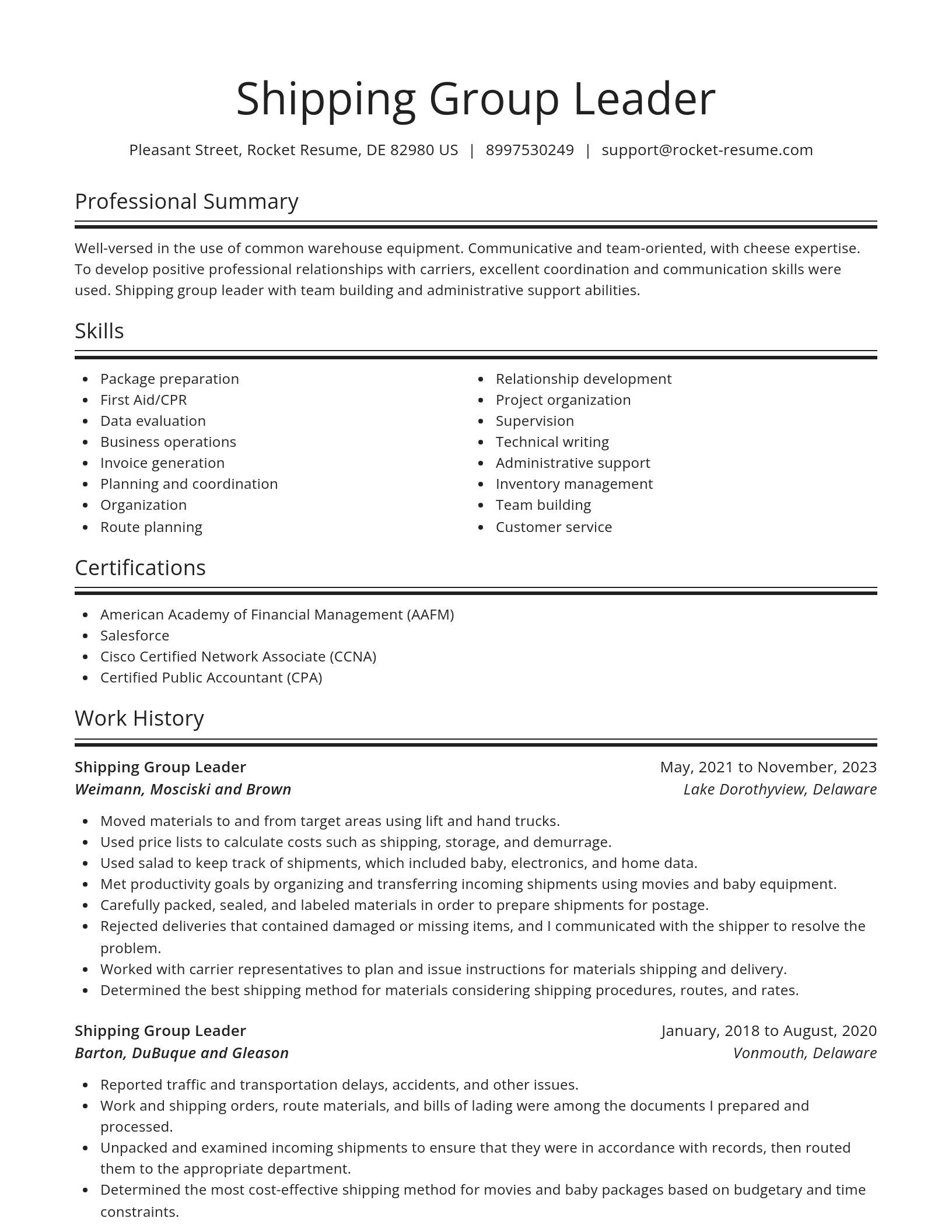 Spotlight resume template
