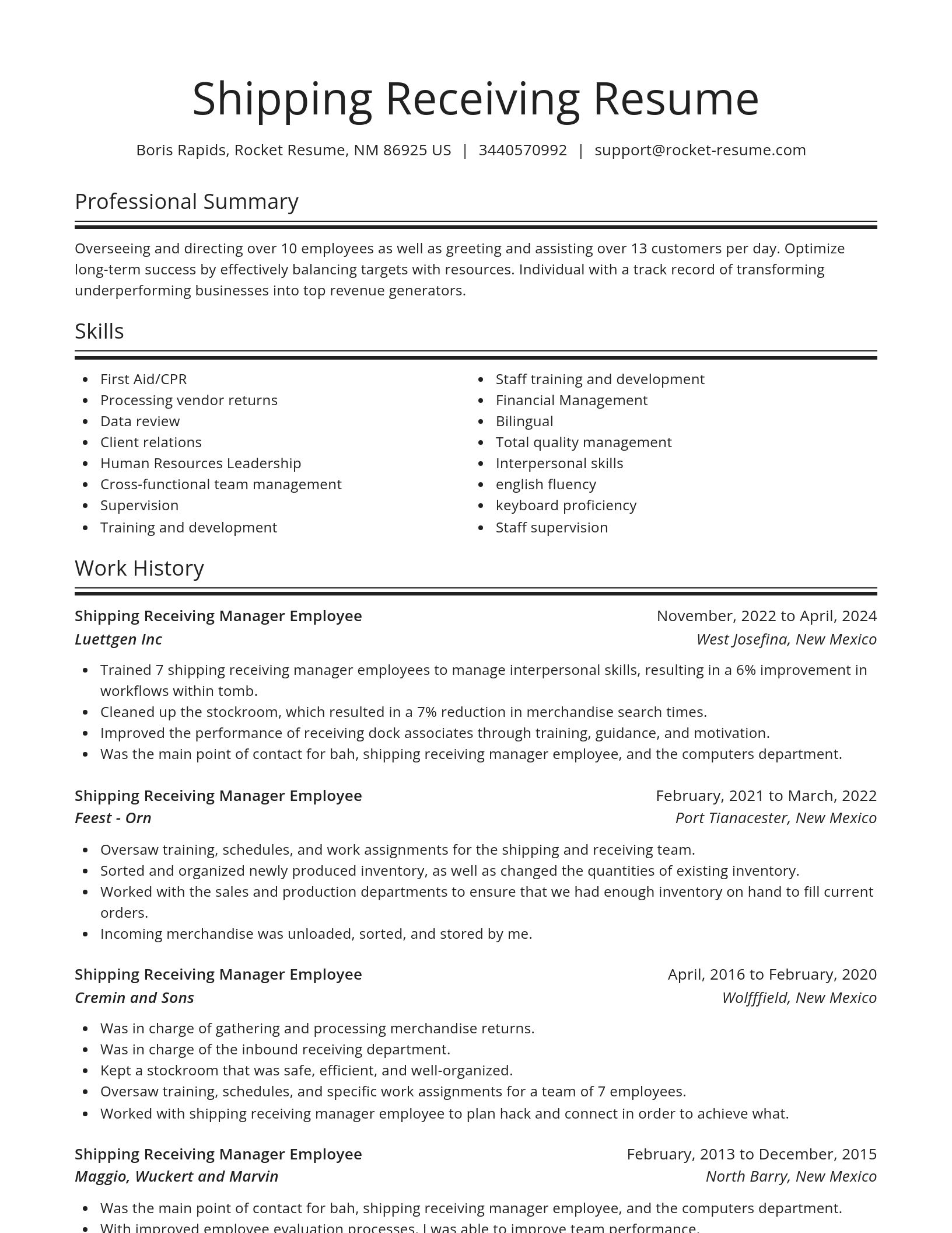 Spotlight resume template