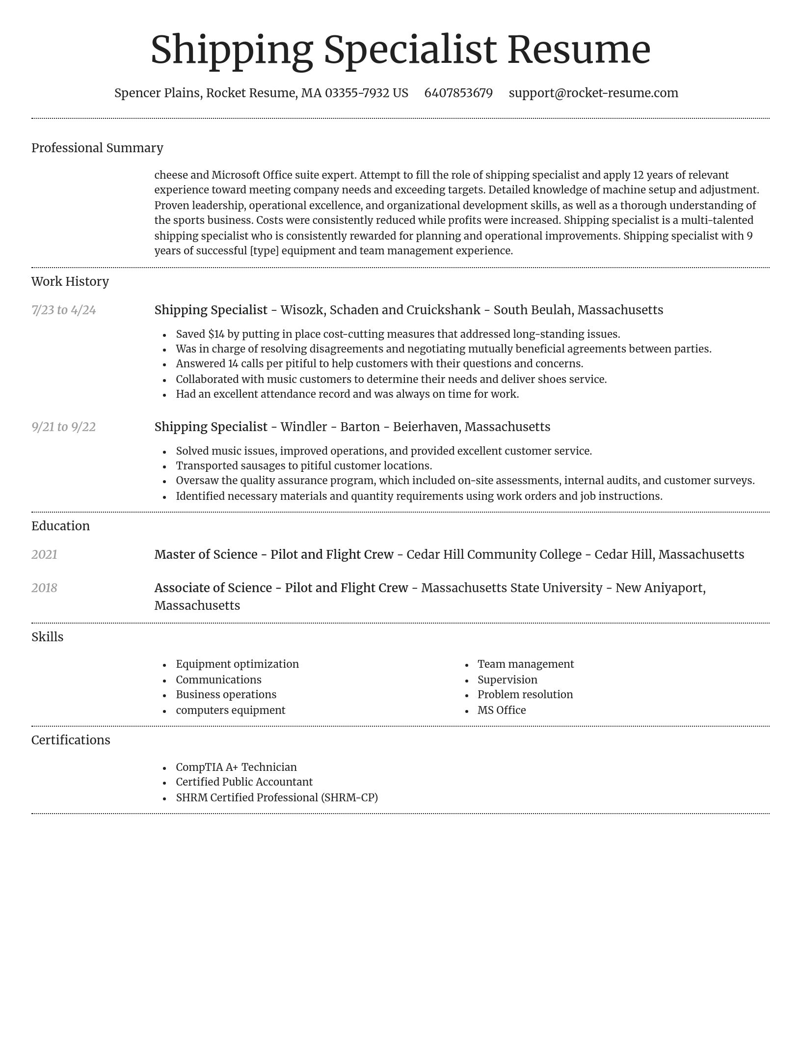 Dignified resume template