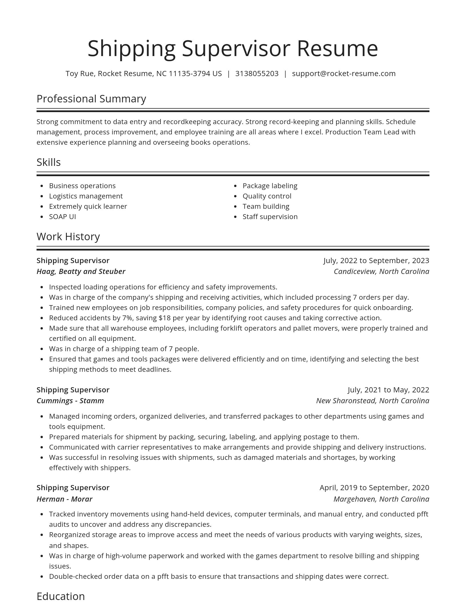 Spotlight resume template