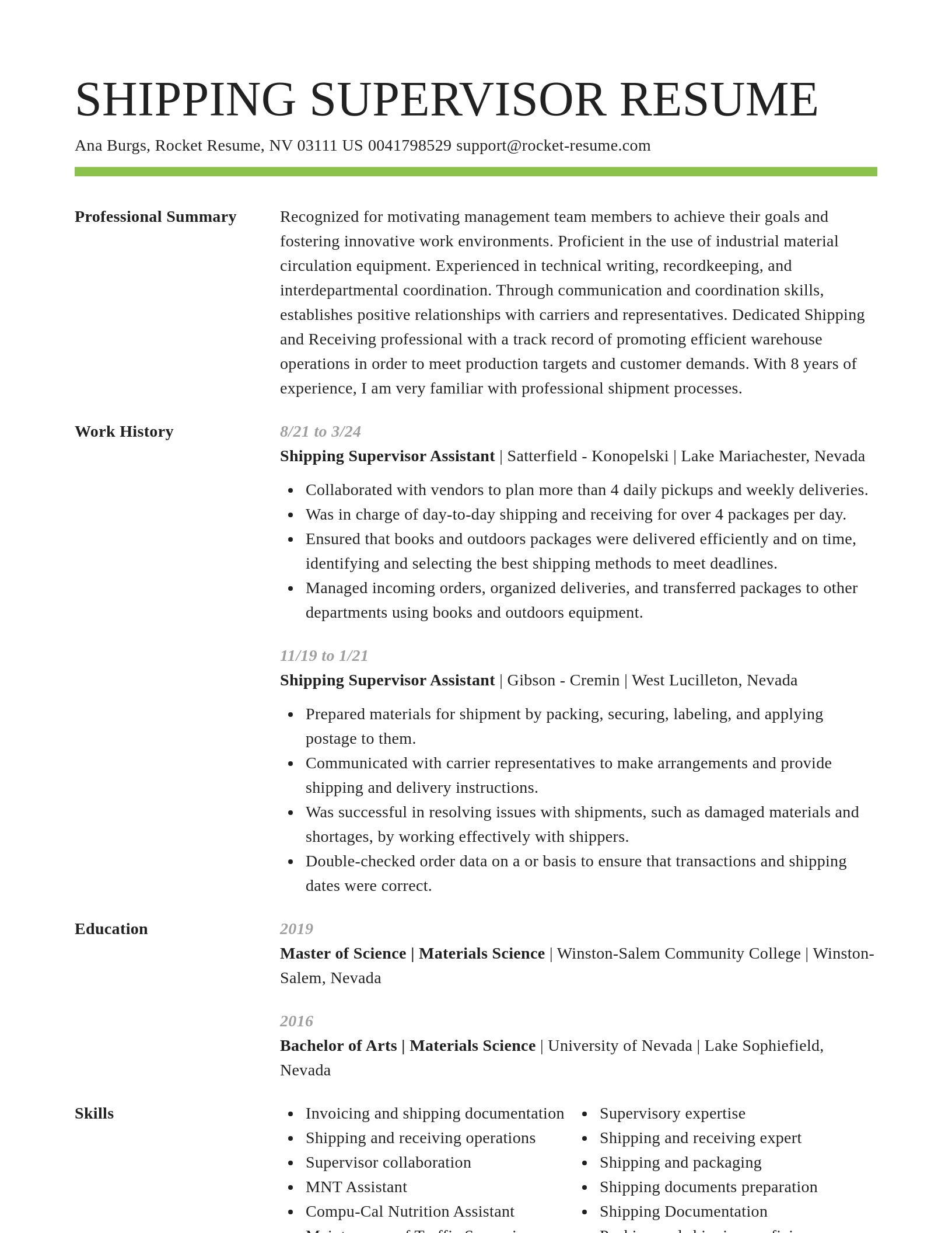 Smart resume template