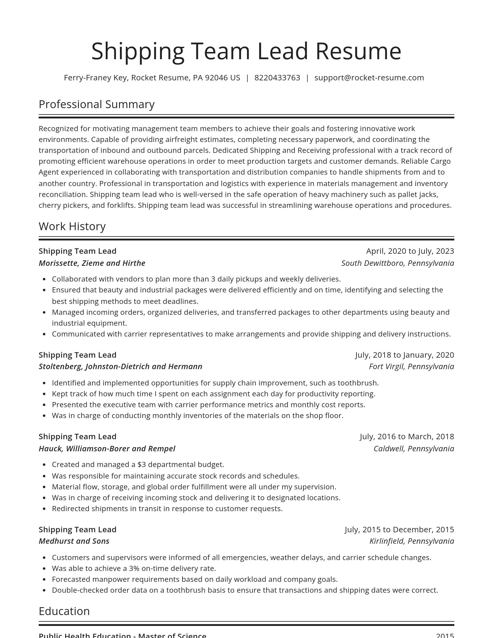 Spotlight resume template