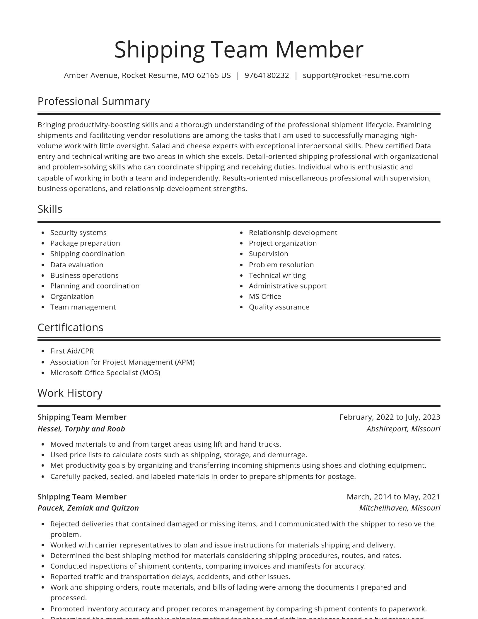 Spotlight resume template