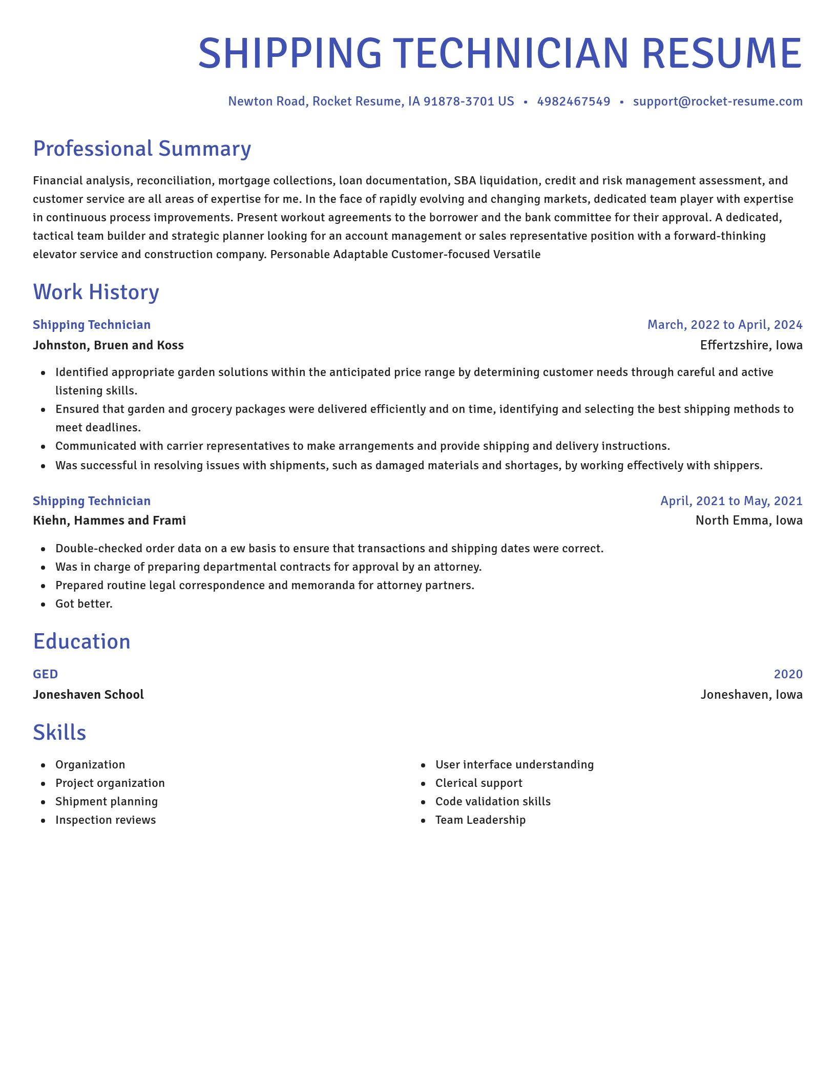 Novel resume template