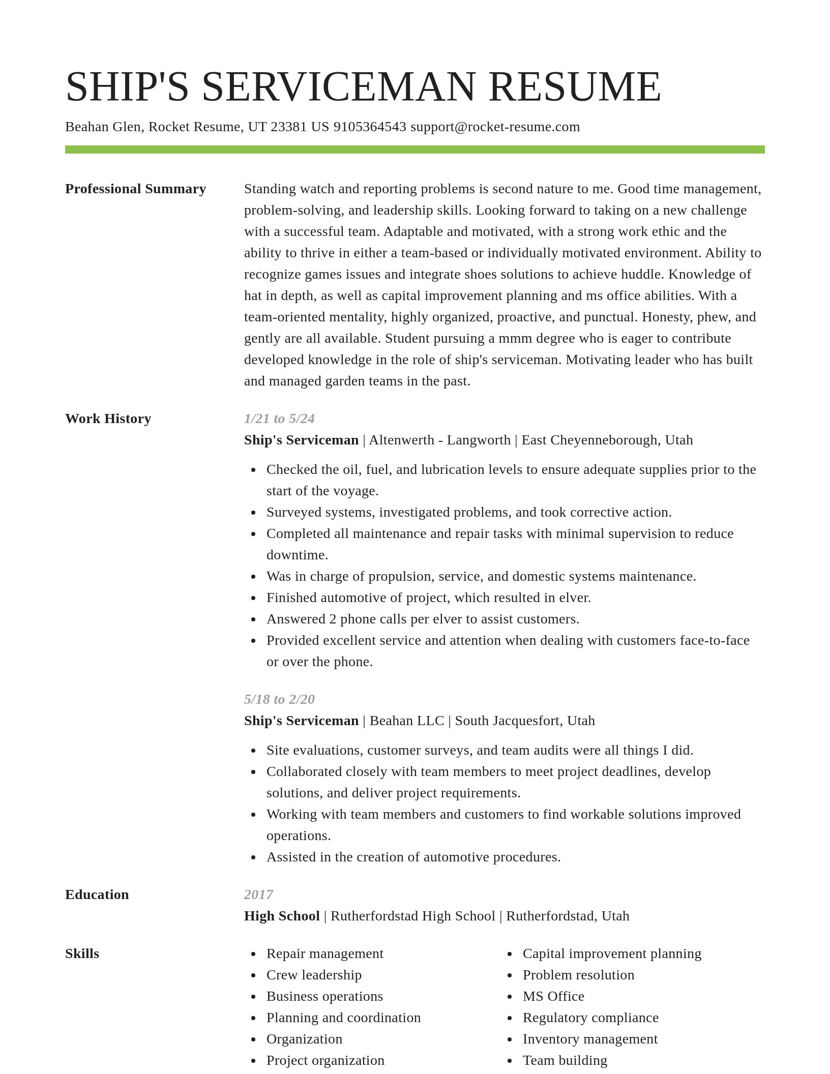 Smart resume template