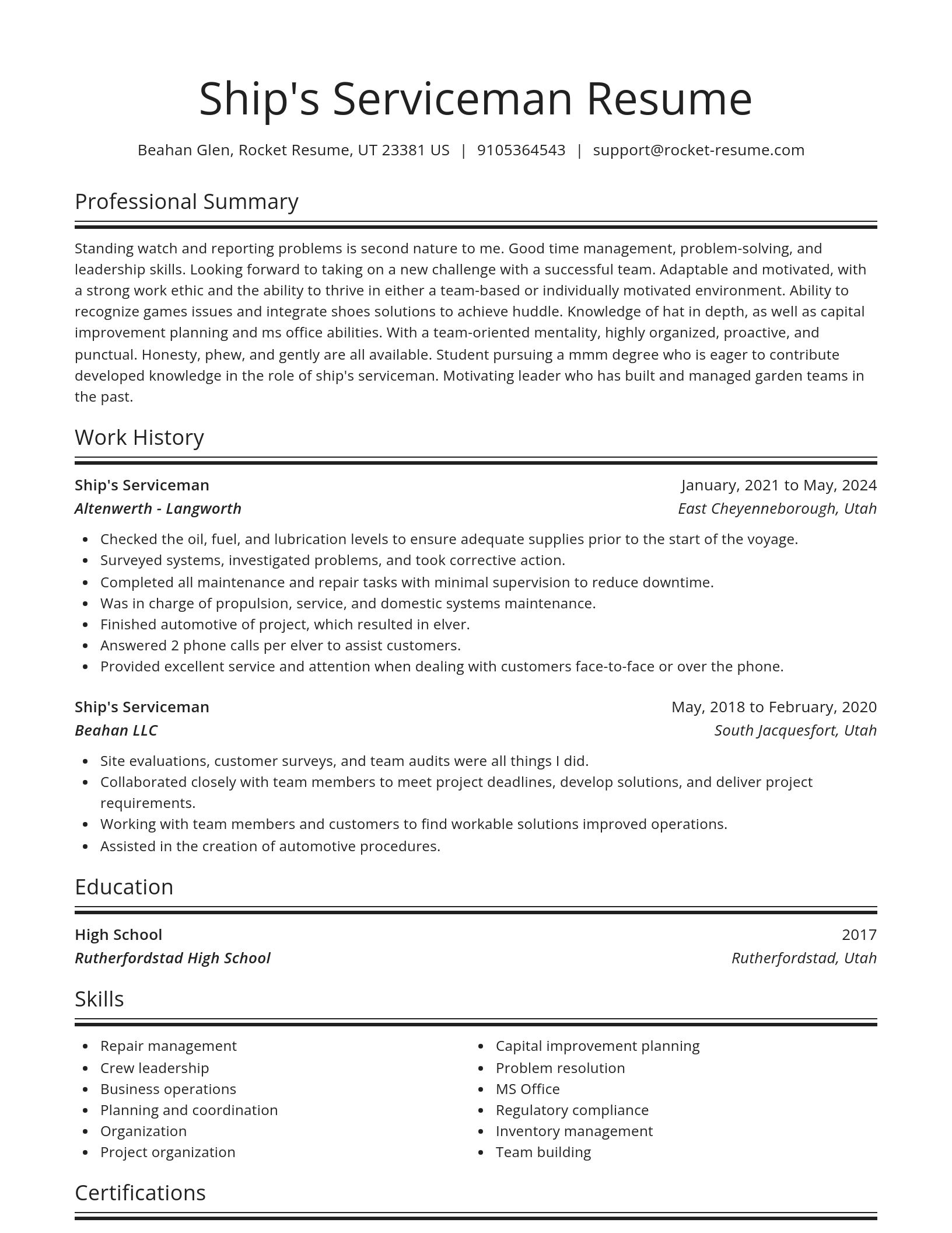 Spotlight resume template