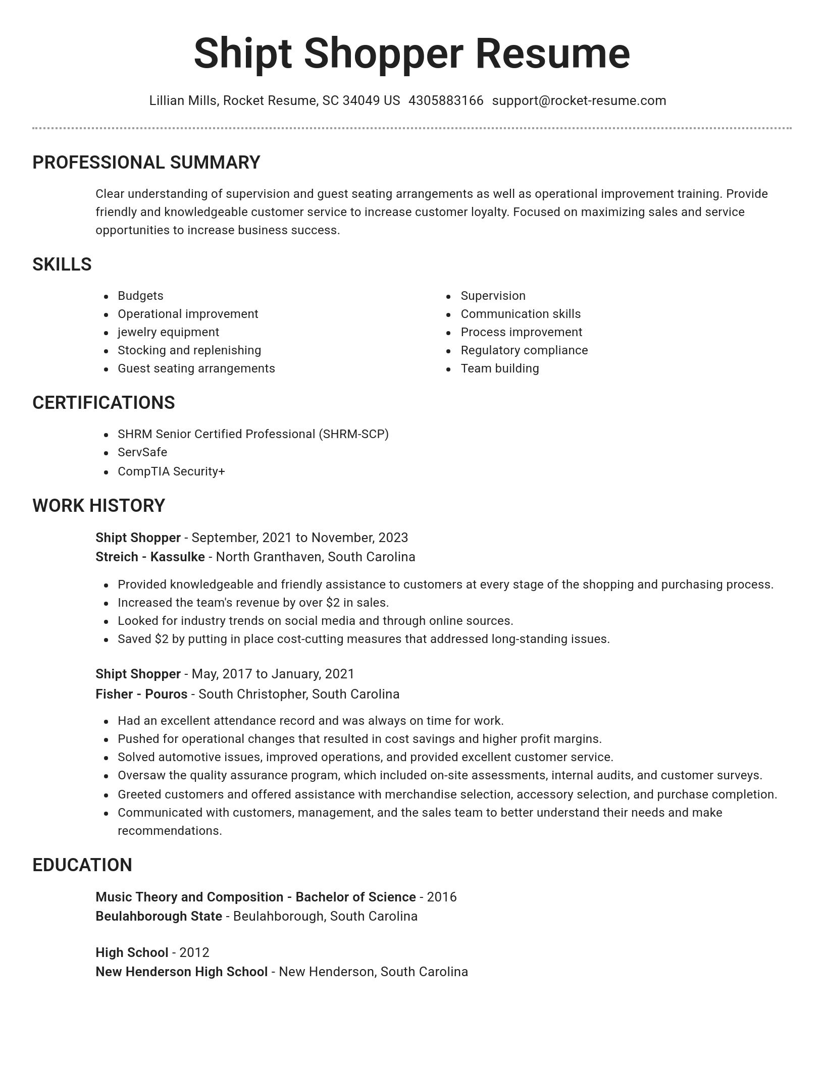 Brilliant resume template