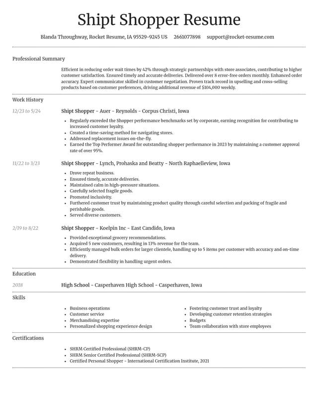 Dignified resume template