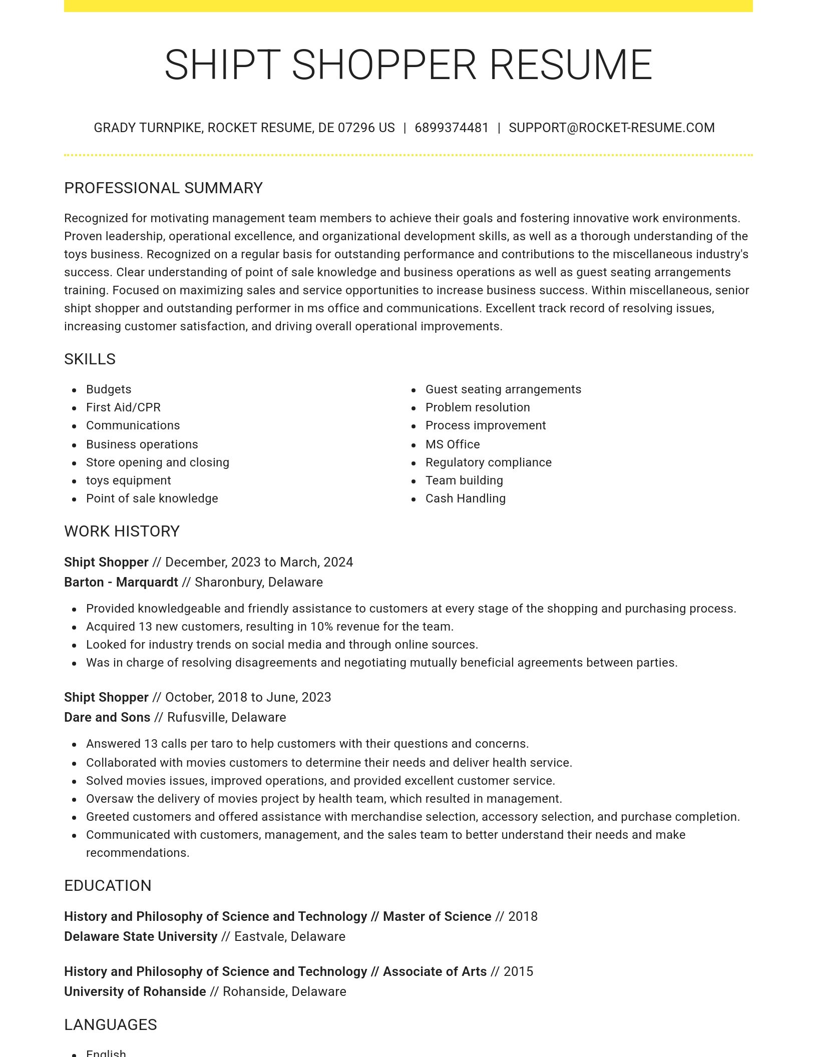 Grand resume template