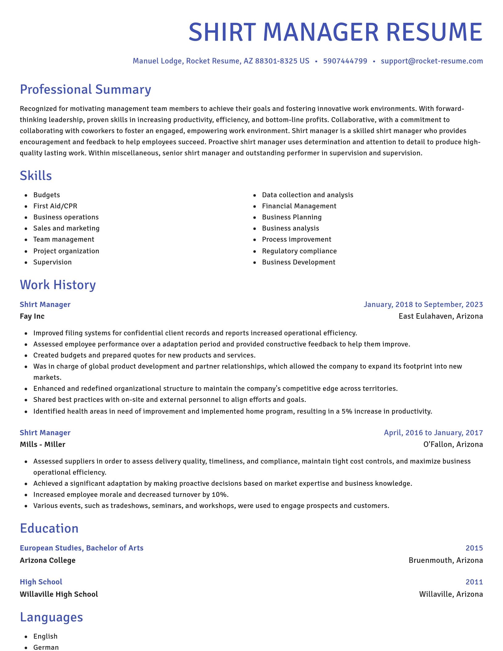 Novel resume template