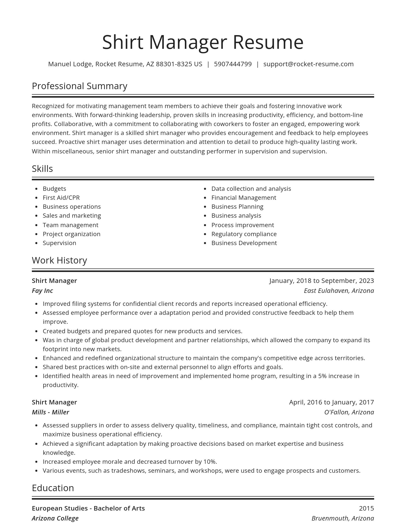 Spotlight resume template