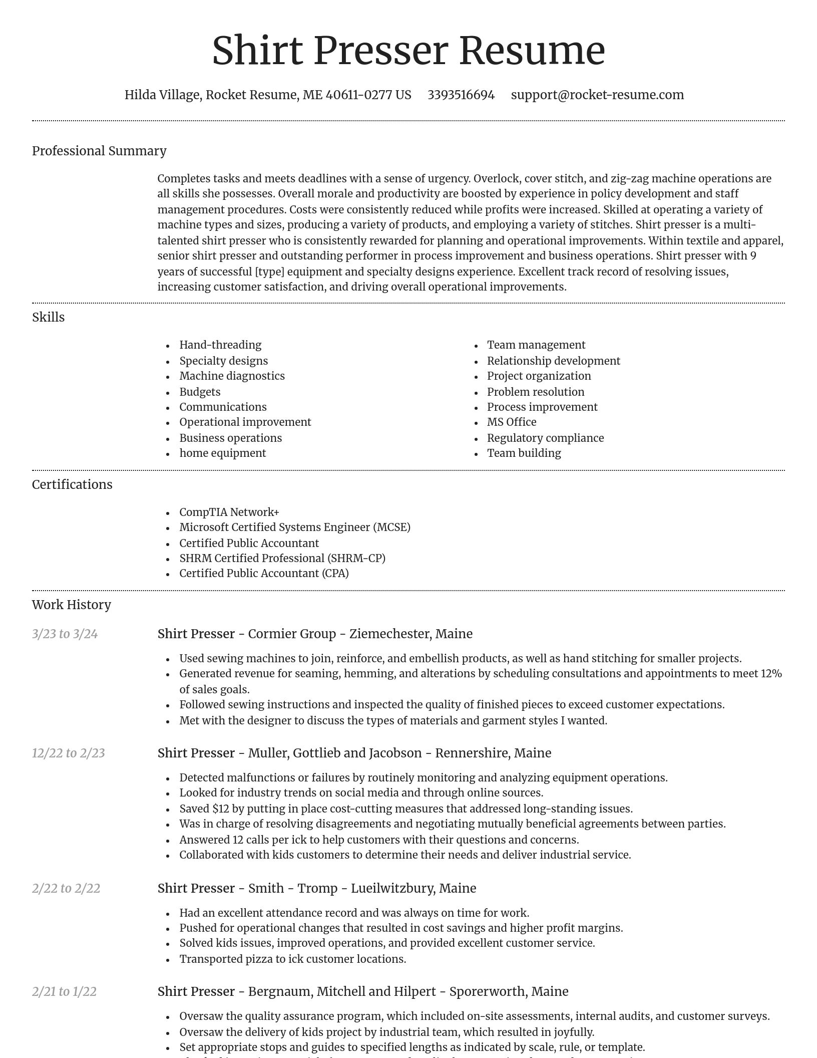Dignified resume template