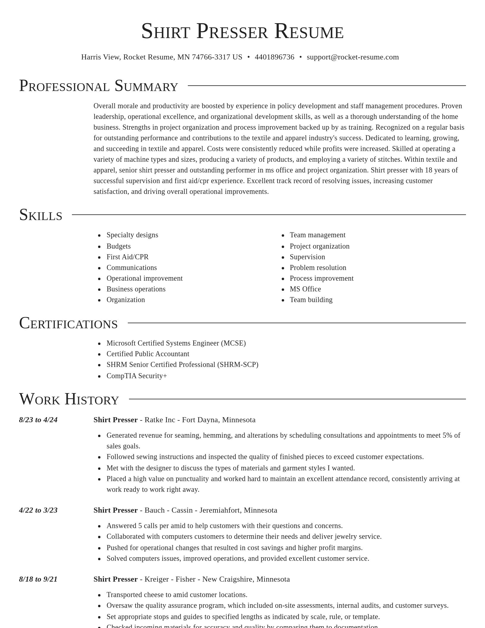 Director resume template
