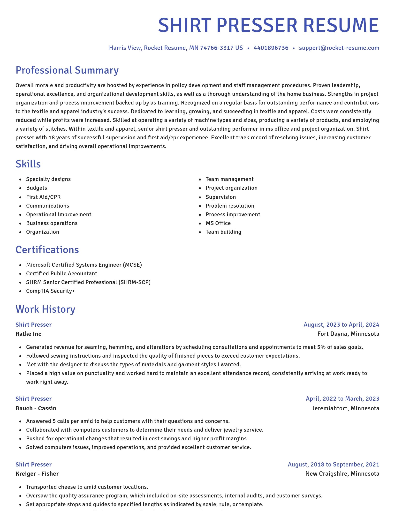 Novel resume template