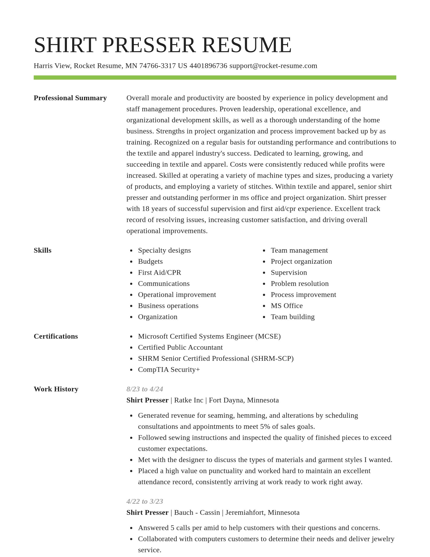 Smart resume template