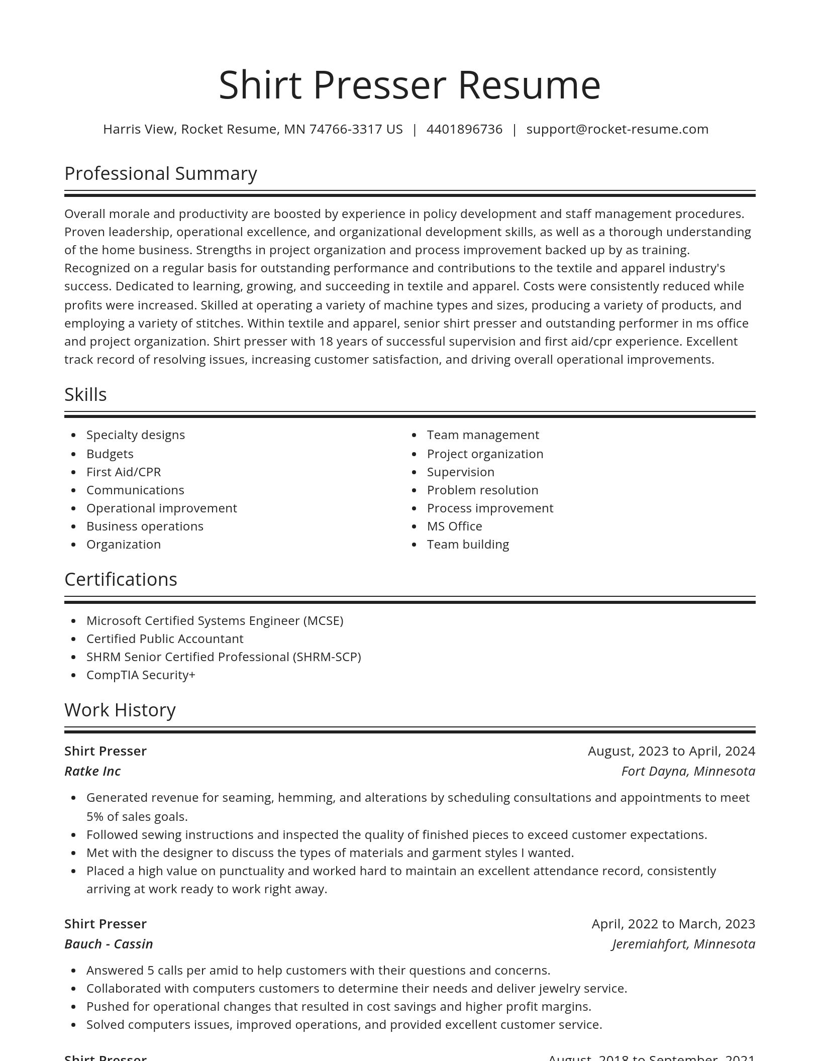 Spotlight resume template