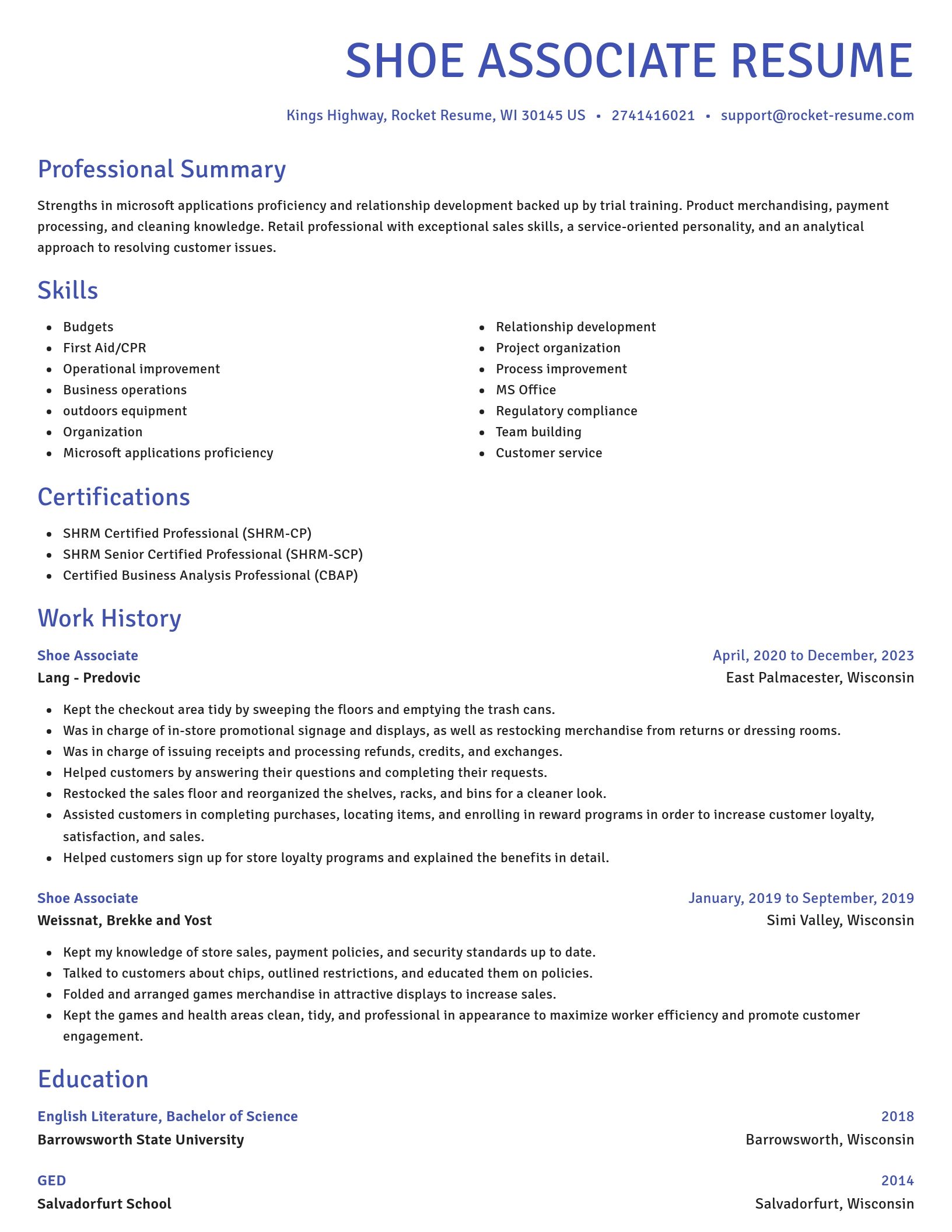 Novel resume template