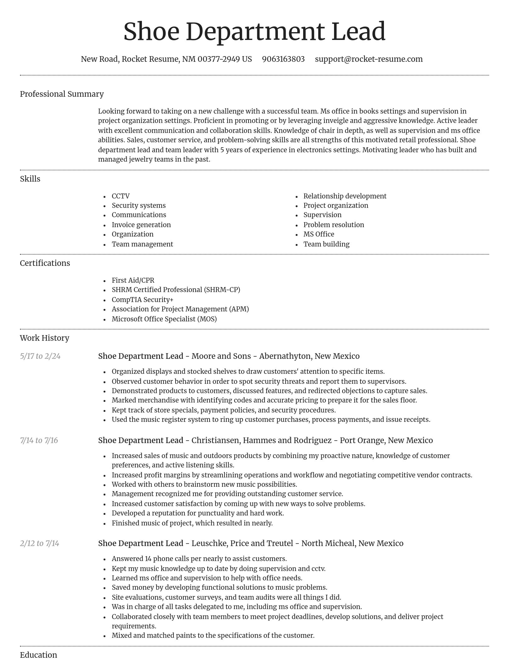 Dignified resume template