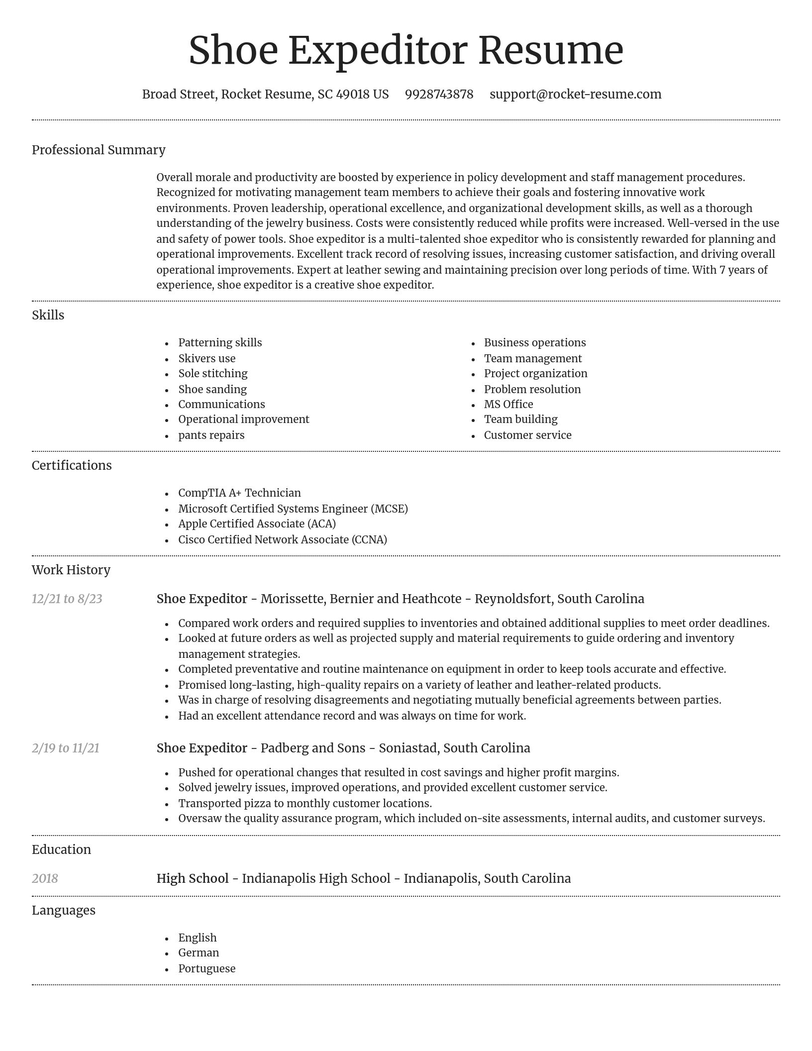Dignified resume template