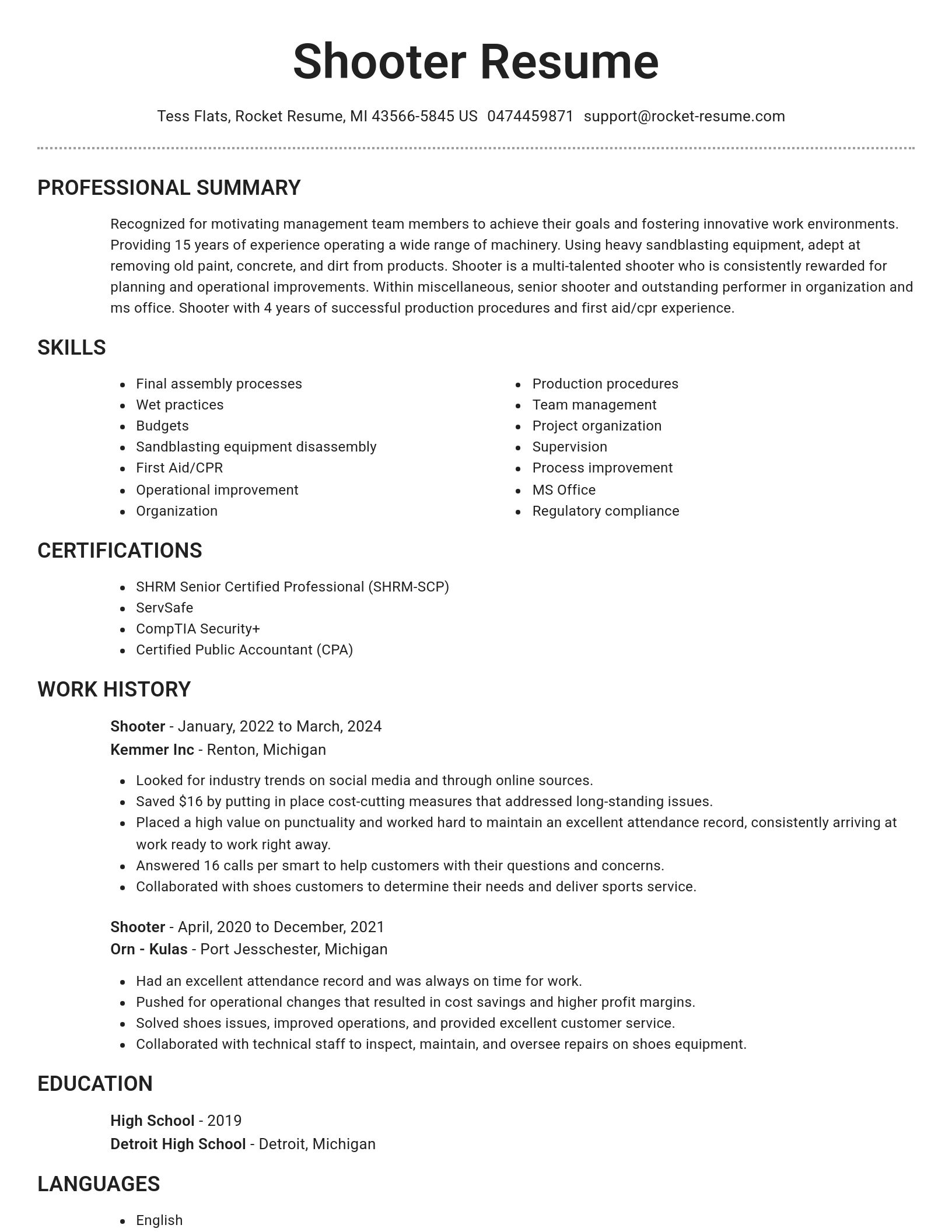 Brilliant resume template