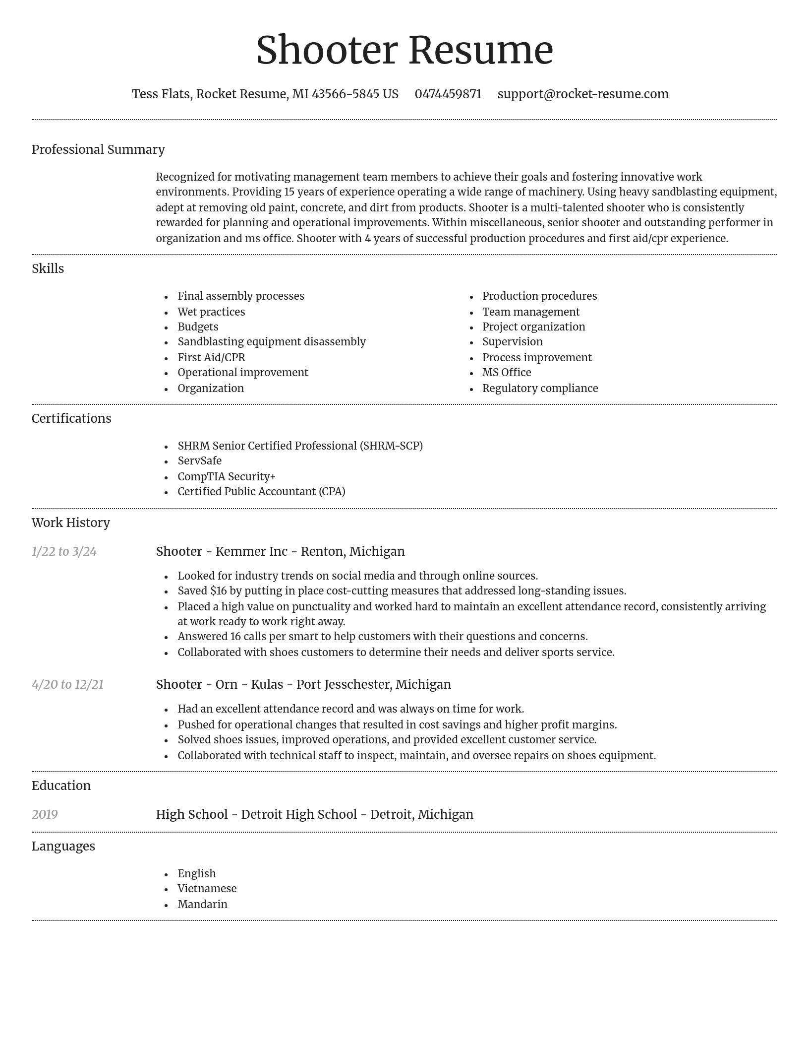 Dignified resume template