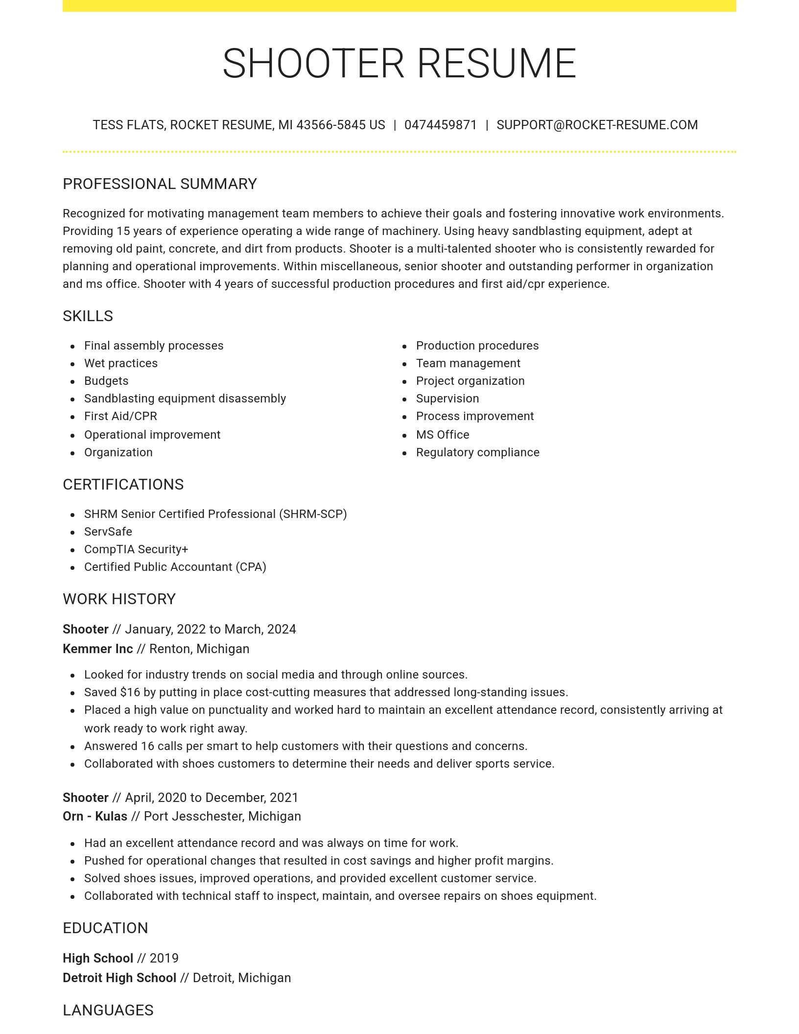 Grand resume template