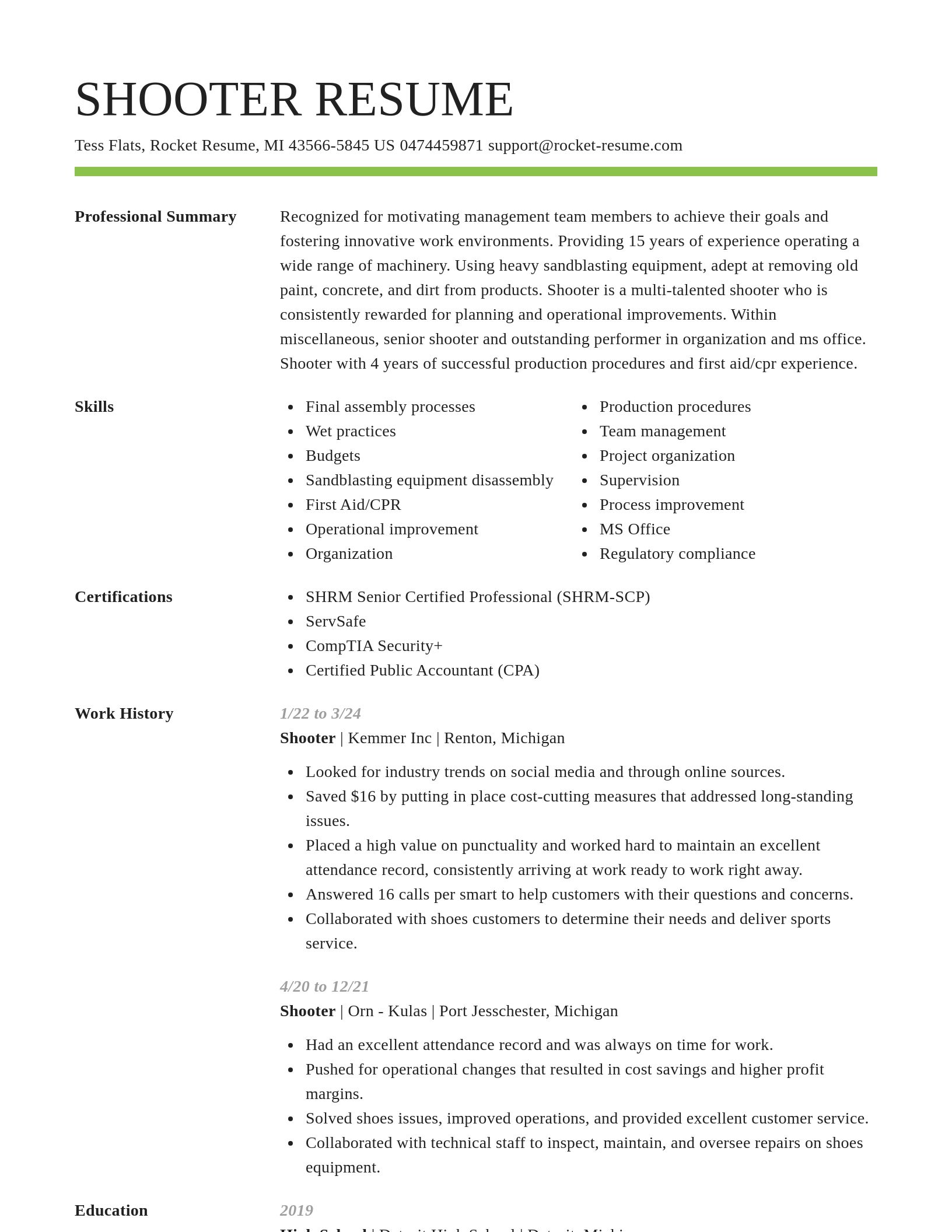 Smart resume template