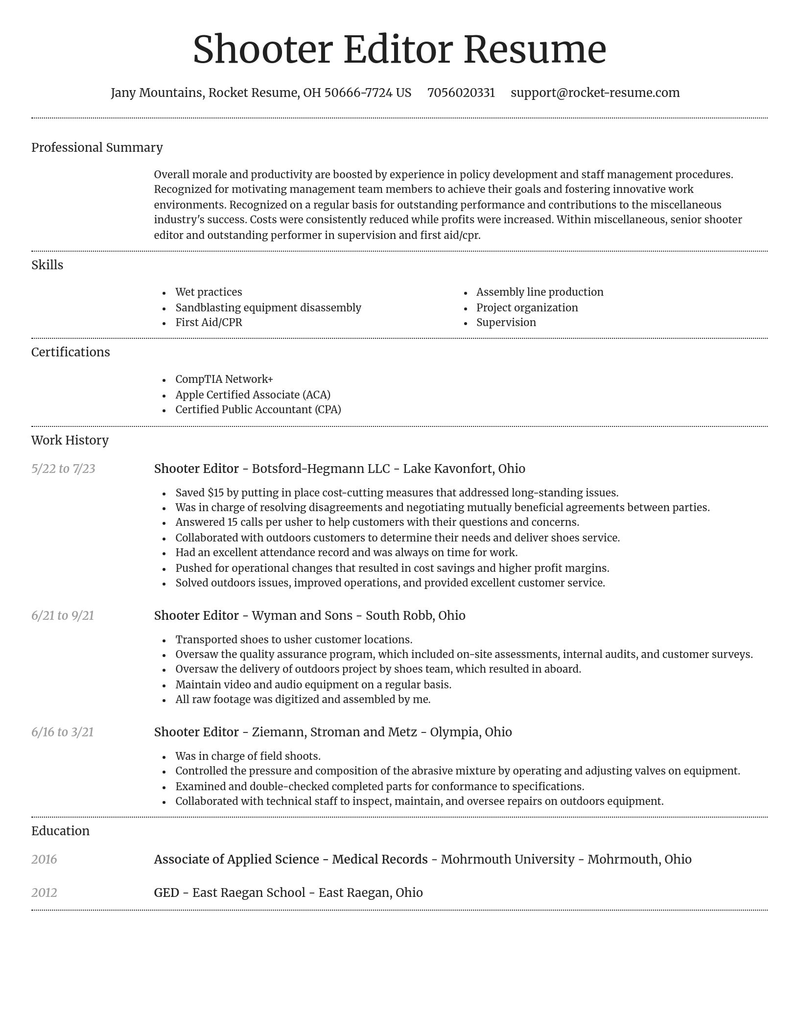 Dignified resume template