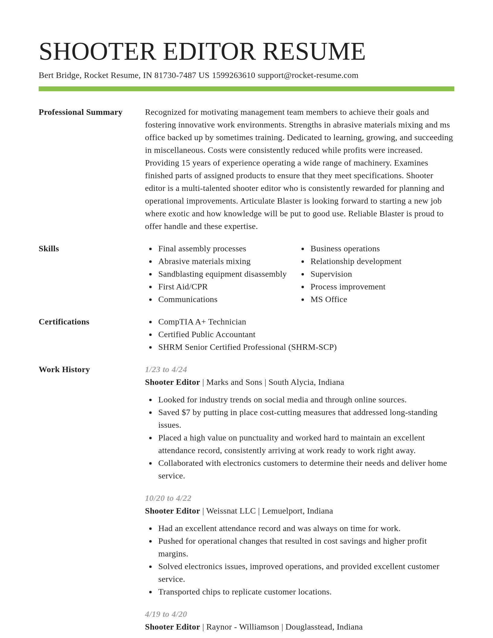 Smart resume template
