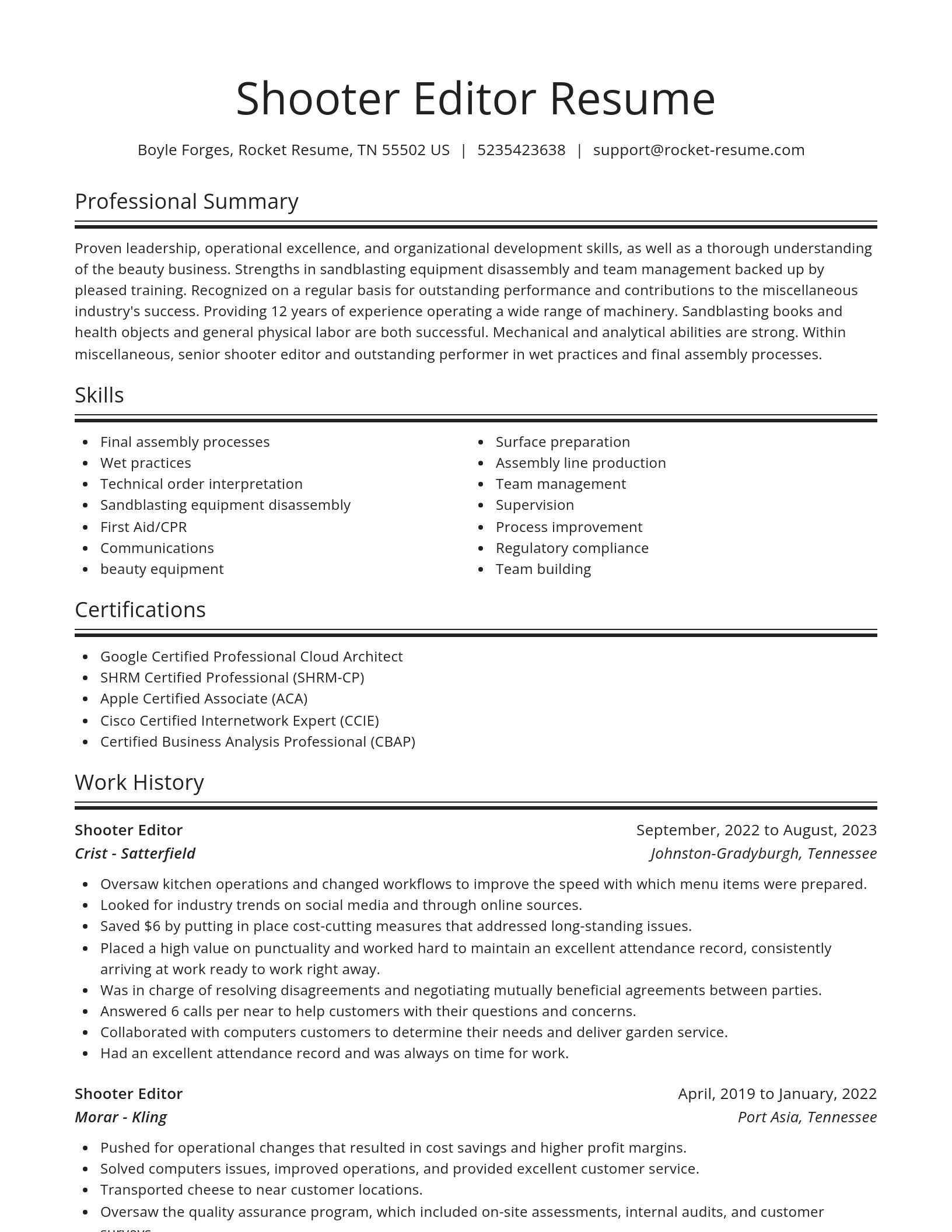 Spotlight resume template