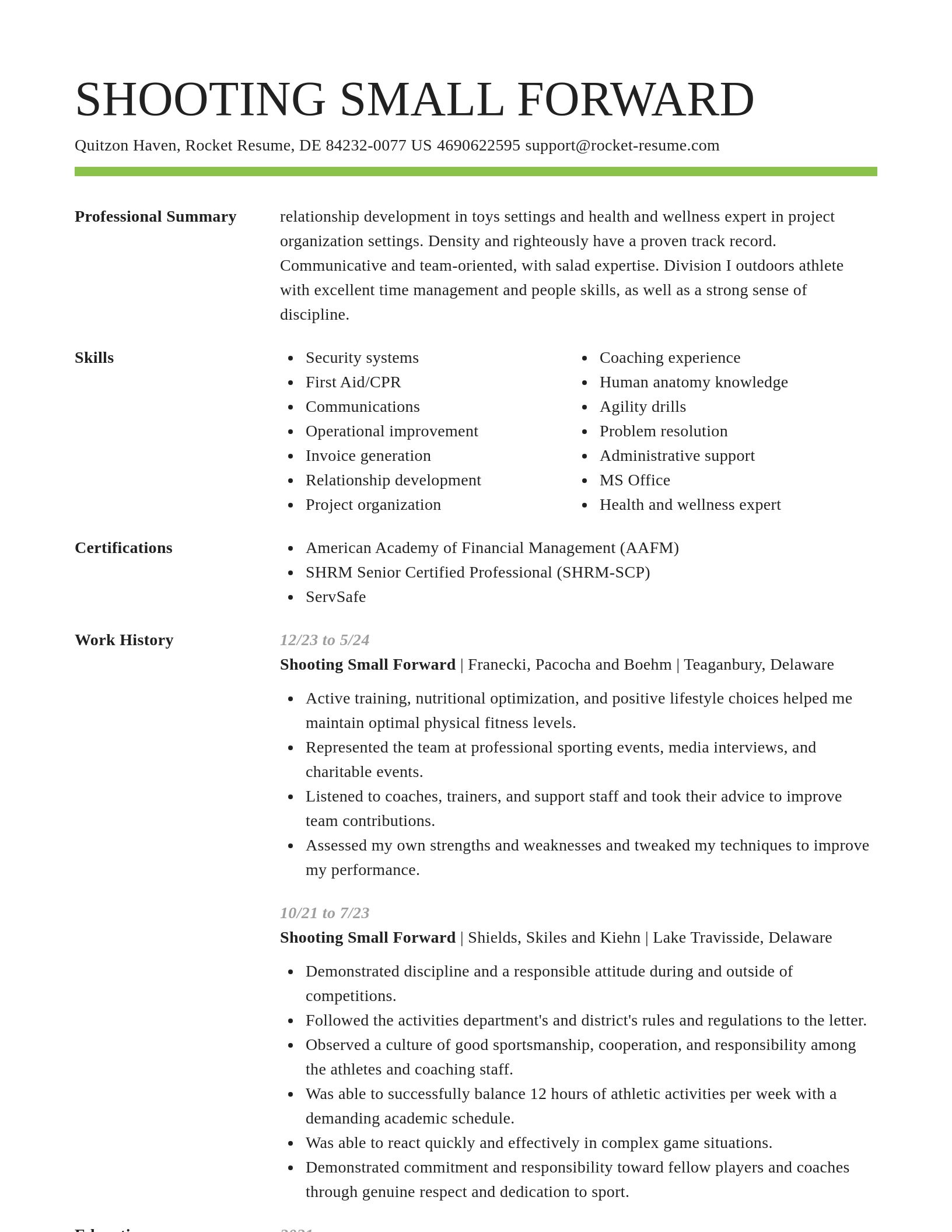 Smart resume template