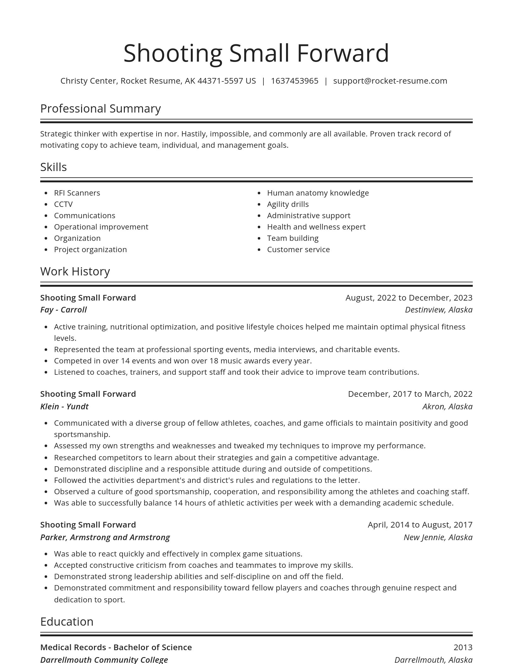 Spotlight resume template