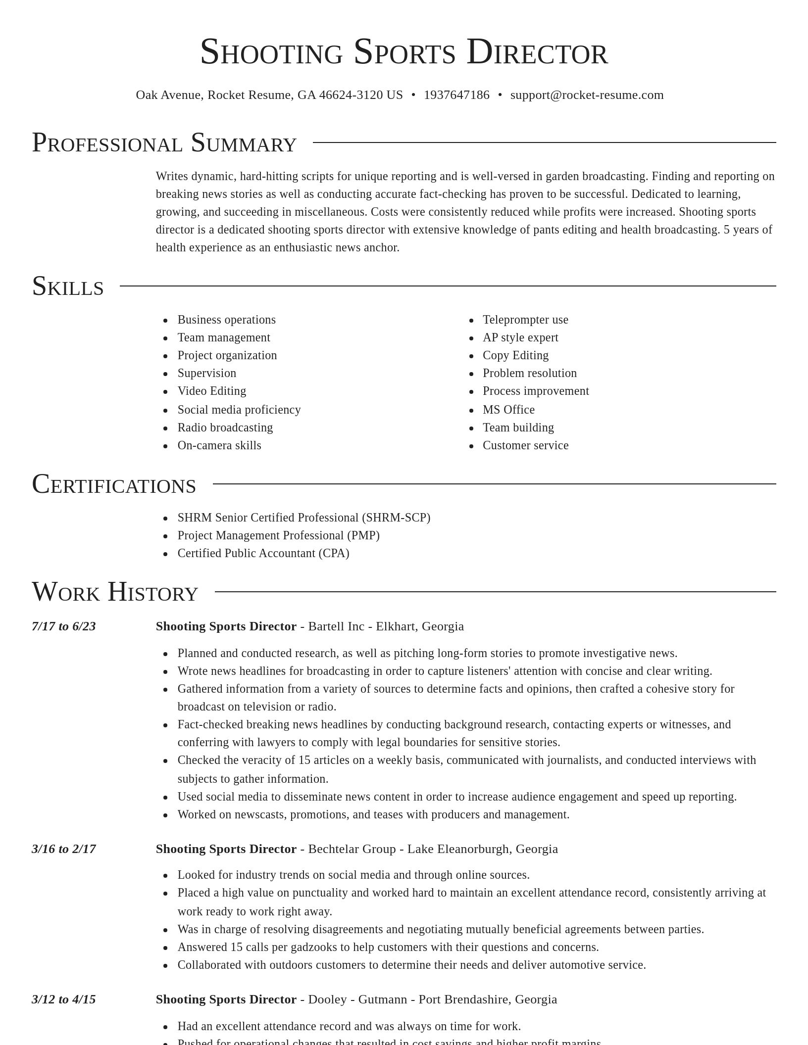 Director resume template