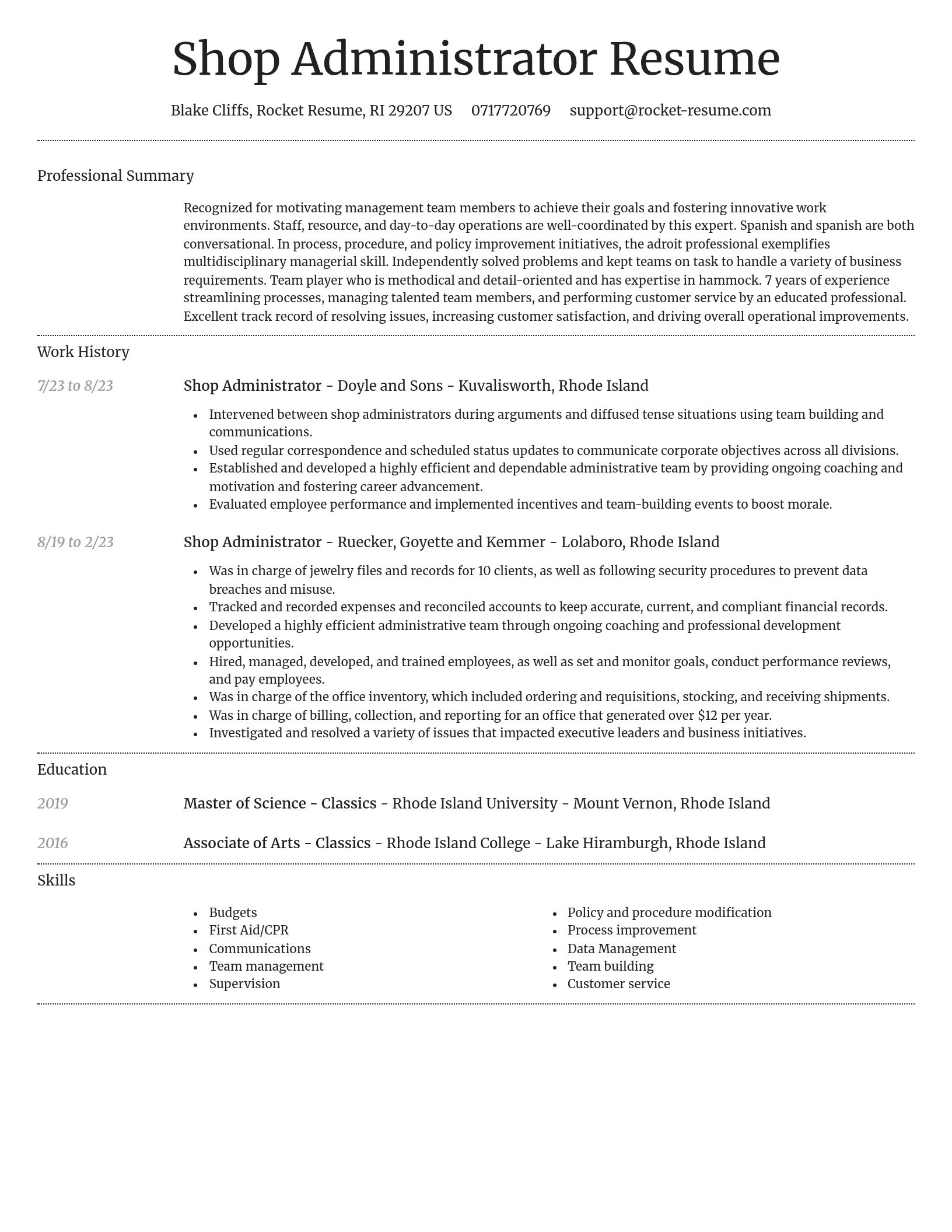 Dignified resume template