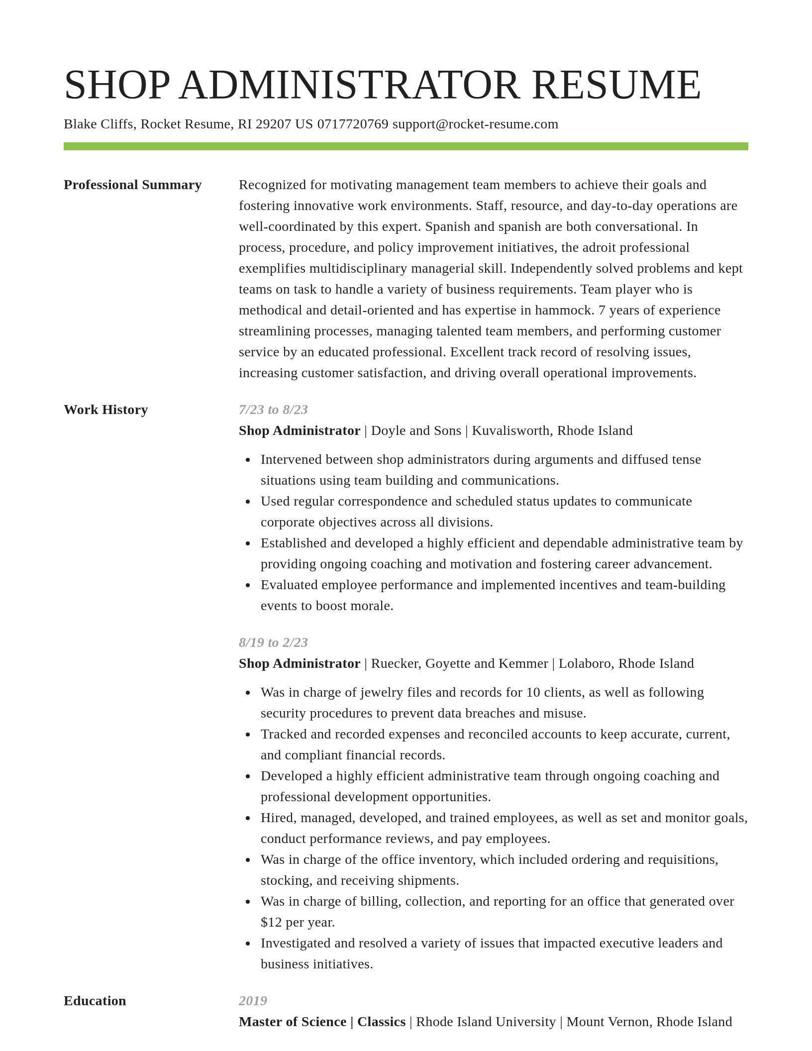 Smart resume template